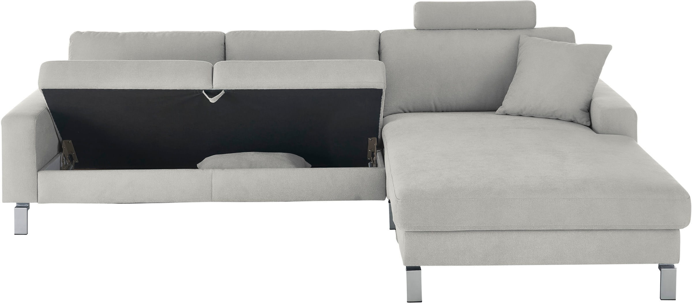 3C Candy Ecksofa »Lecce, wahlweise PUR-Schaumstoff oder Tonnentaschenfederkern« Bett im 2,5-Sitzer, teilmotorische Schlaffunktion im Longchair, L-Form