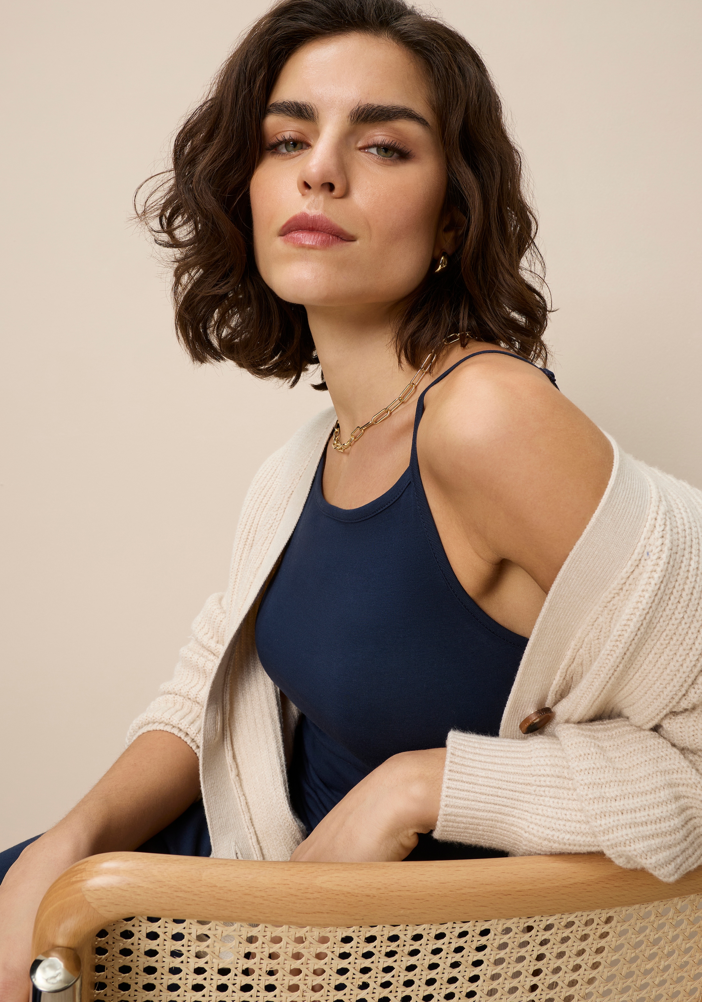 AJC Sommerkleid Ohne Taschen aus Single Jersey, mit verstellbaren Spaghettiträgern