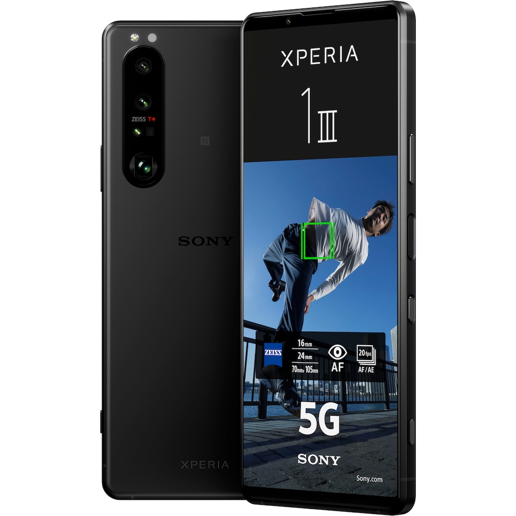 Sony Smartphone »Xperia 1 III 5G, 256GB«, schwarz, 16,51 cm/6,5 Zoll, 256 GB Speicherplatz, 12 MP Kamera