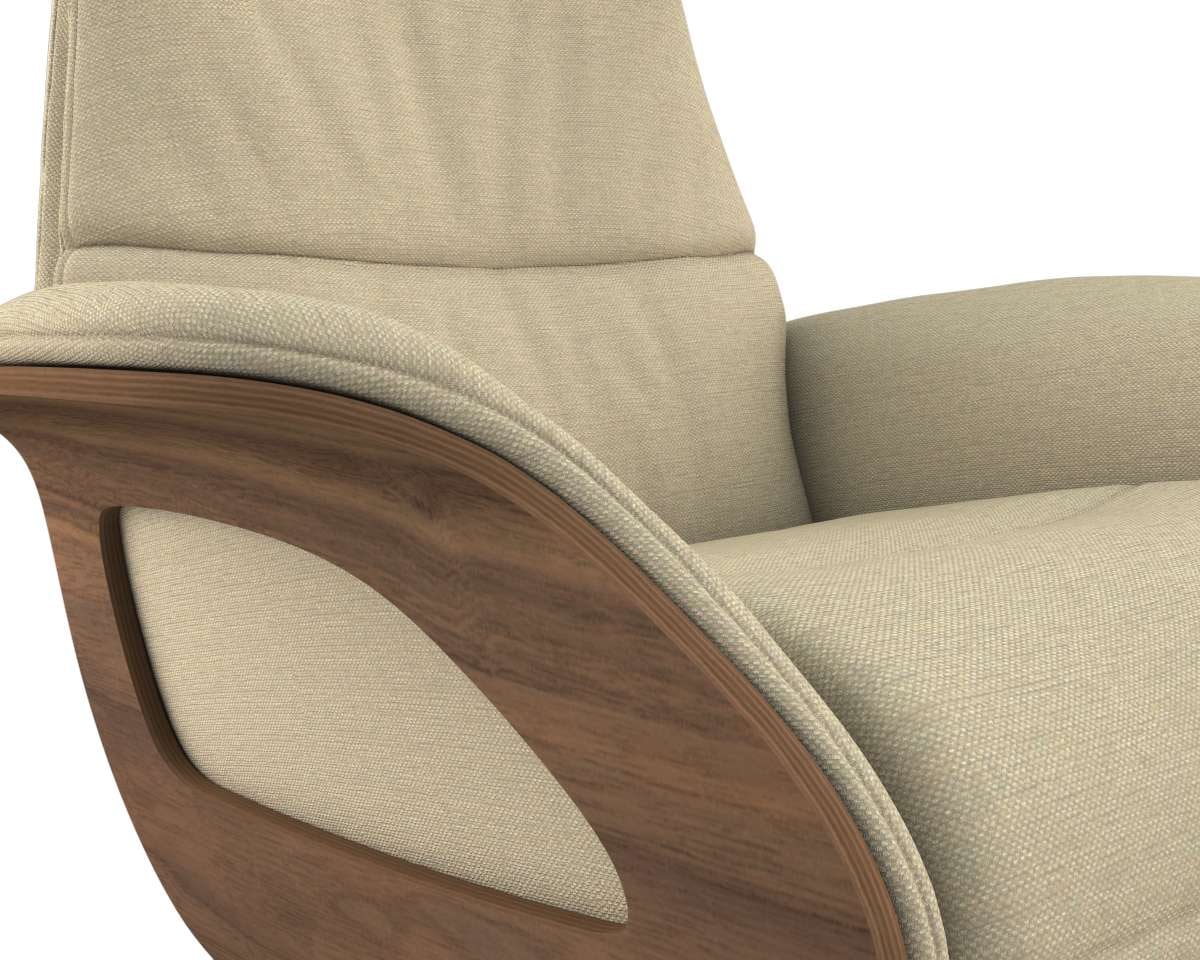 FLEXLUX Relaxsessel »Clement elektrischer Funktionsessel« Größe M, Rücken & Fußteil elektrisch, Akku, Arml. Walnuss, Fuß Alu