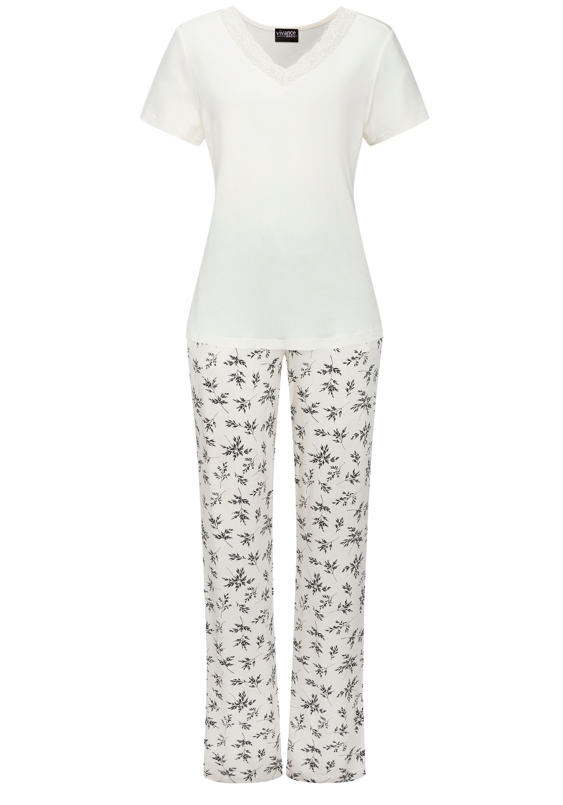 Vivance Dreams Pyjama Set, 2-teilig, 2 tlg. mit süßem Blumen-Print
