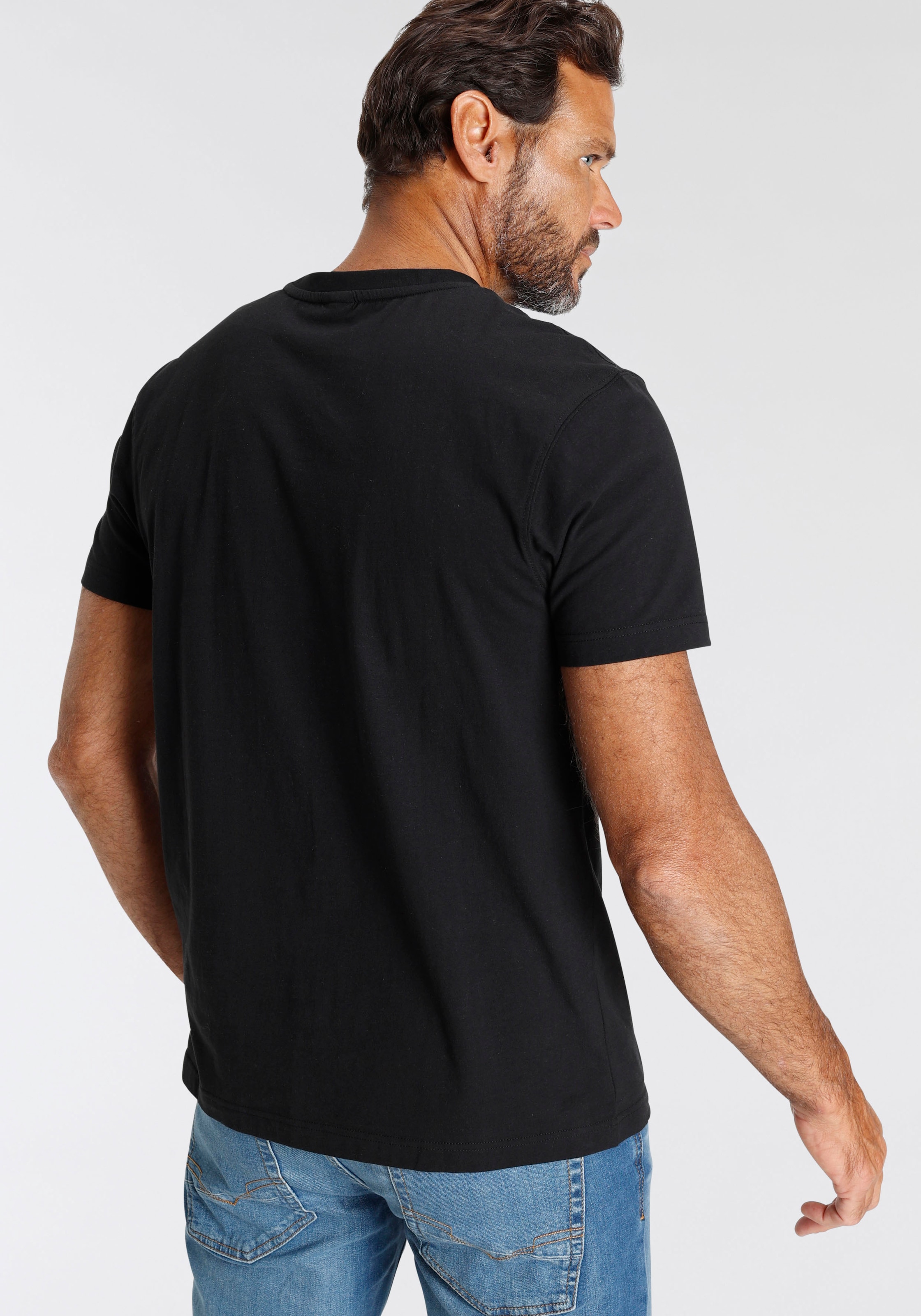 H.I.S T-Shirt, schmale Passform, bedrucktes Design, Rundhalsausschnitt