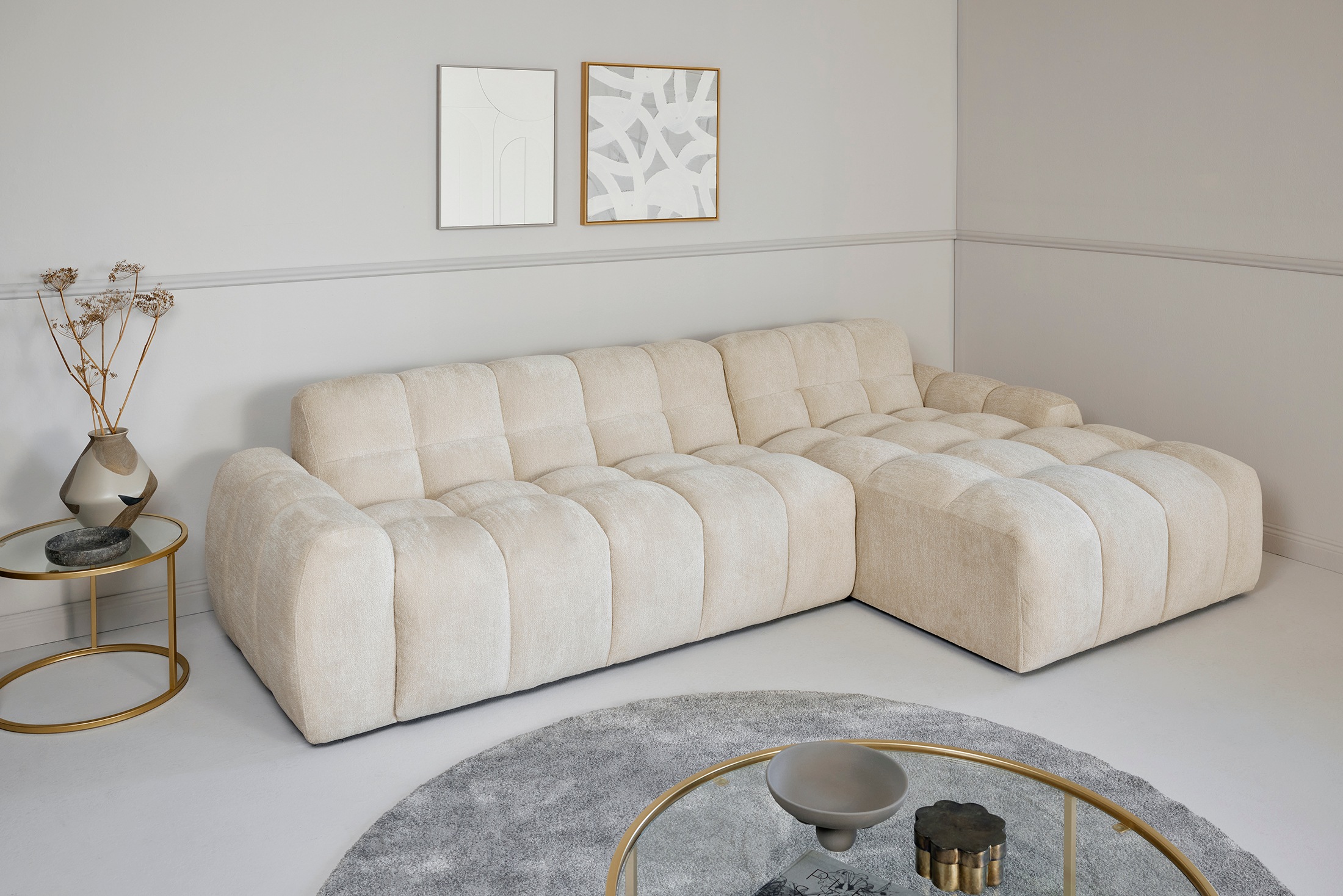 Jahnke Ecksofa »RELAX BUBBLE CORNER« Platz für bis zu 5 Personen,Taschenfederkernpolsterung,L-Form,B:305 cm