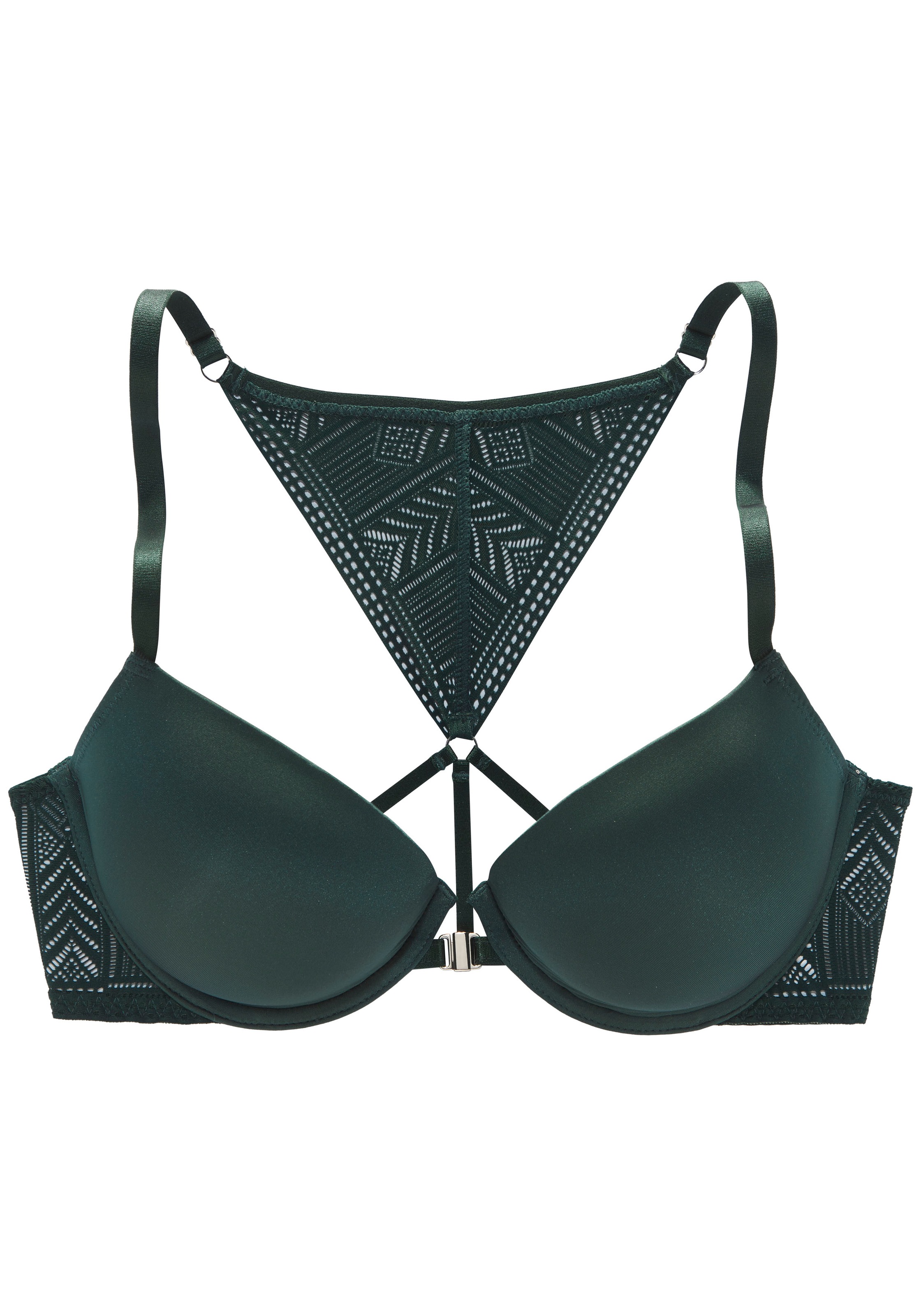 s.Oliver Push-up-BH »Fabienne«, mit Bügel und modischem Spitzenrücken, Dessous