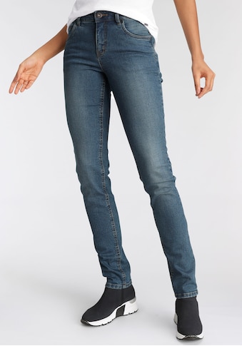 Slim-fit-Jeans »Bund mit seitlichem Gummizugeinsatz«, High Waist