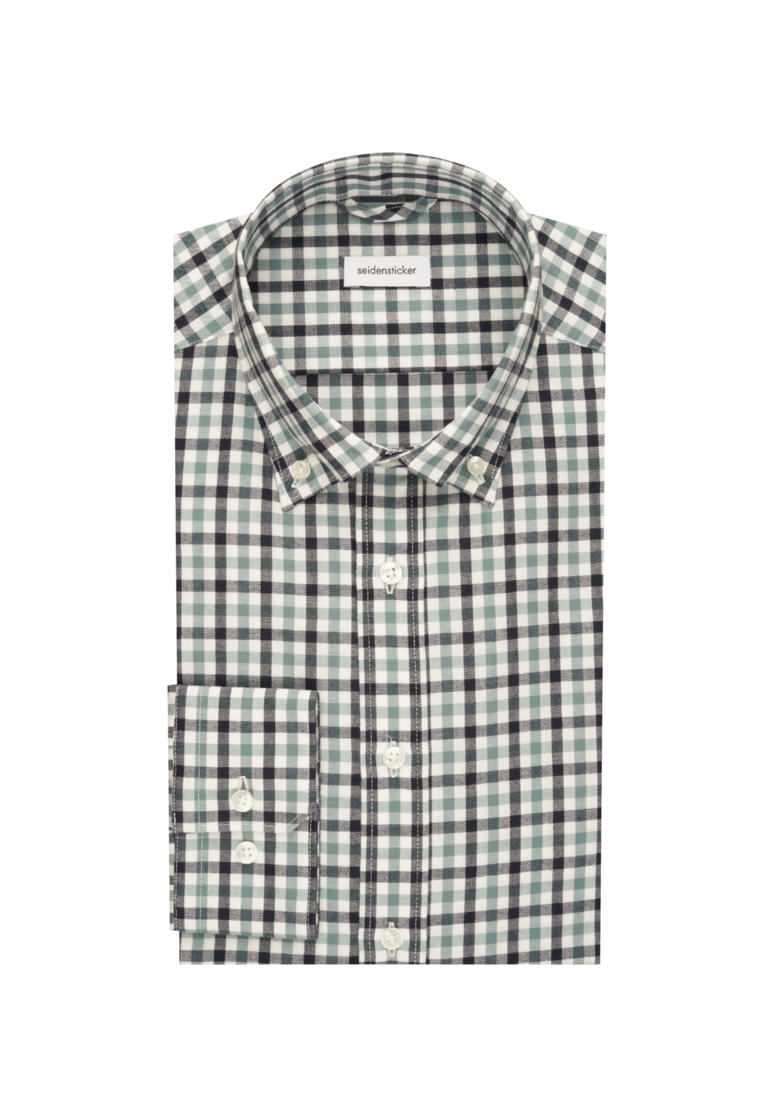 seidensticker Flanellhemd »Slim«, Slim Langarm Button-Down-Kragen Karo