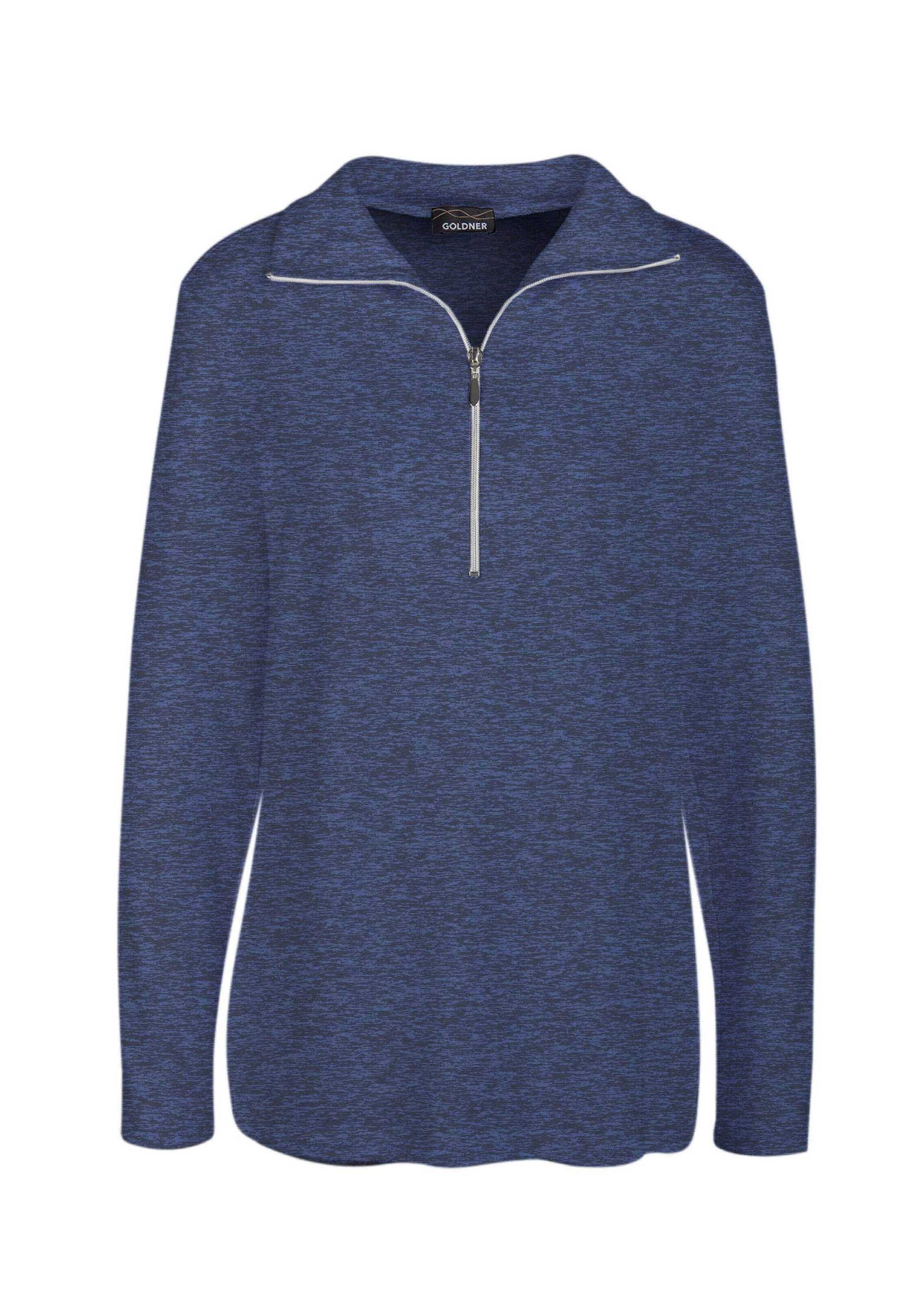 GOLDNER Longpullover »Kurzgröße Flauschiges Troyer- Shirt«