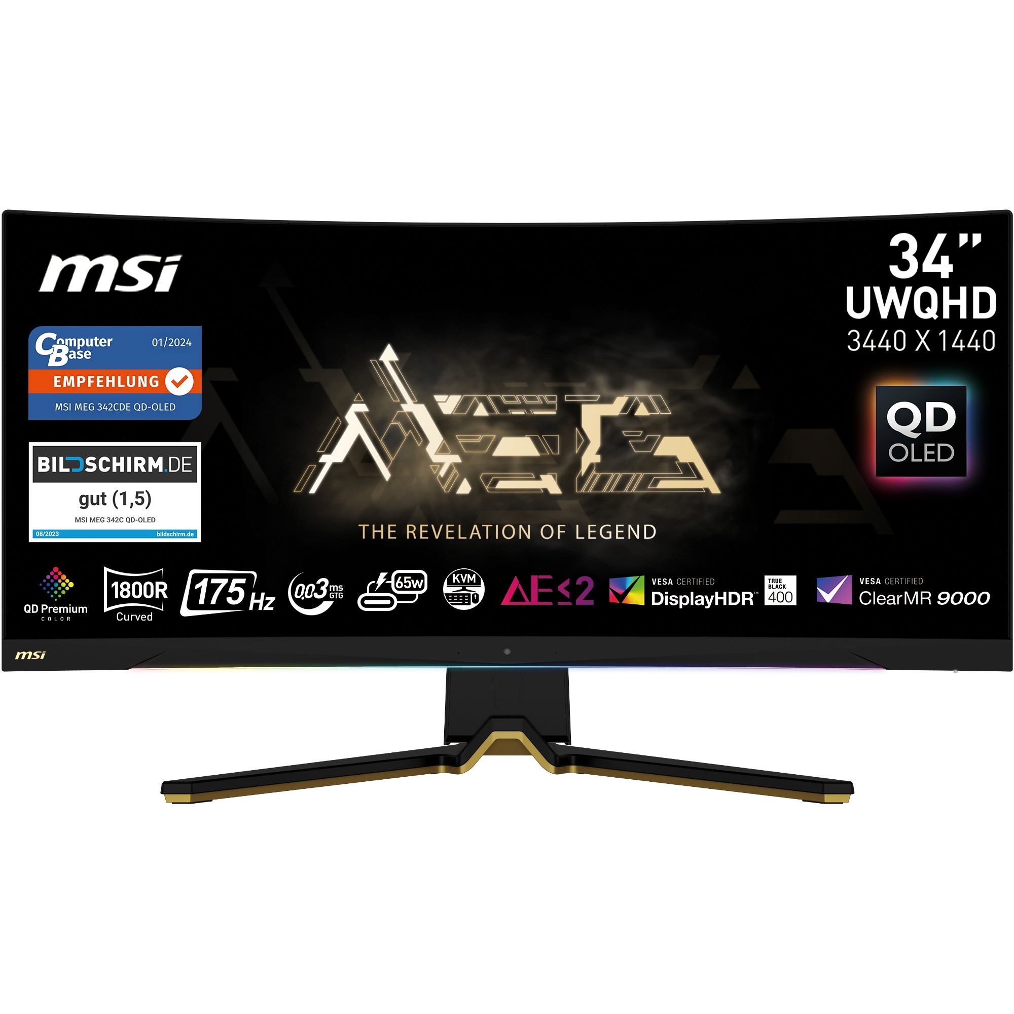 Curved-Gaming-OLED-Monitor »MEG 342C QD-OLED«, 86,4 cm/34 Zoll, 3440 x 1440 px, UWQHD,...