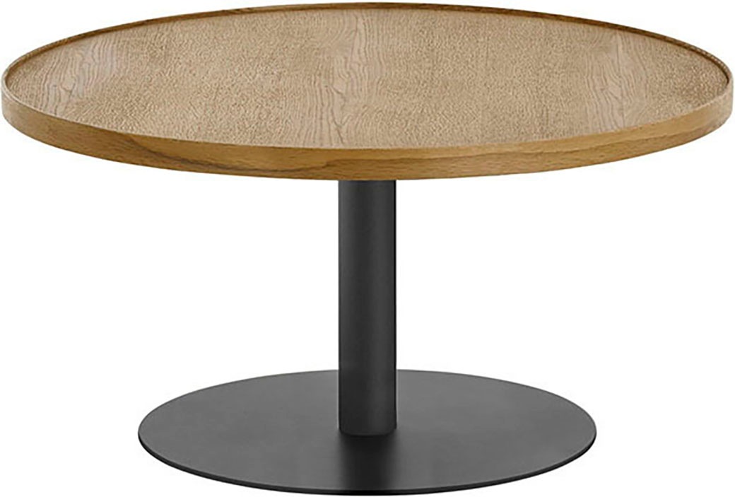 MCA furniture Couchtisch »MONTEVERDE«, Eiche furniert, Säule Ø 60 mm, Bodenplatte Ø 370 mm, belastbar 20 kg