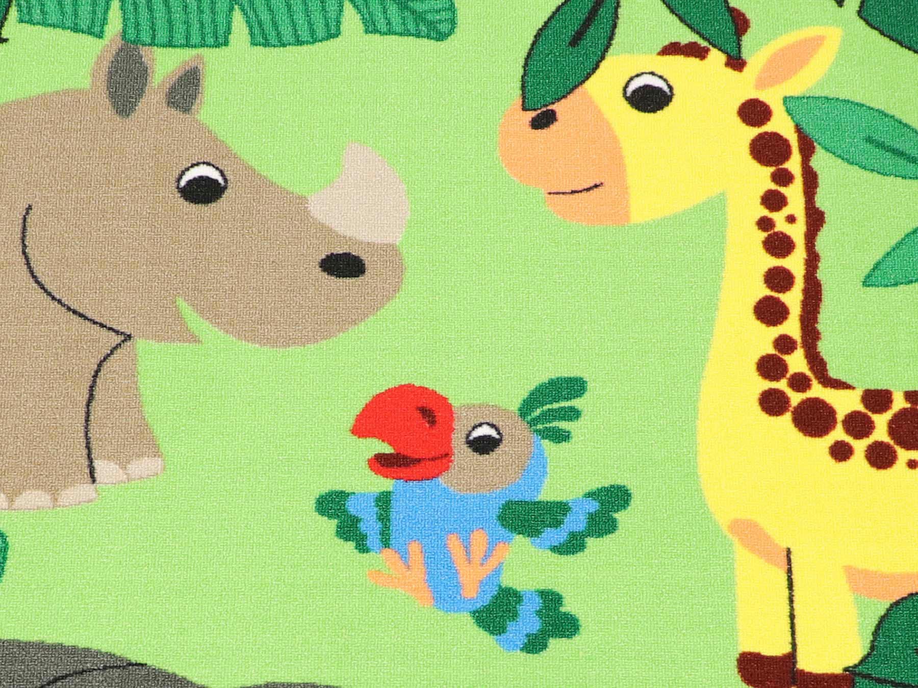 Primaflor-Ideen in Textil Kinderteppich »JUNGLE«, rechteckig, 5 mm Höhe, Motiv Dschungel Tiere, Kinderzimmer