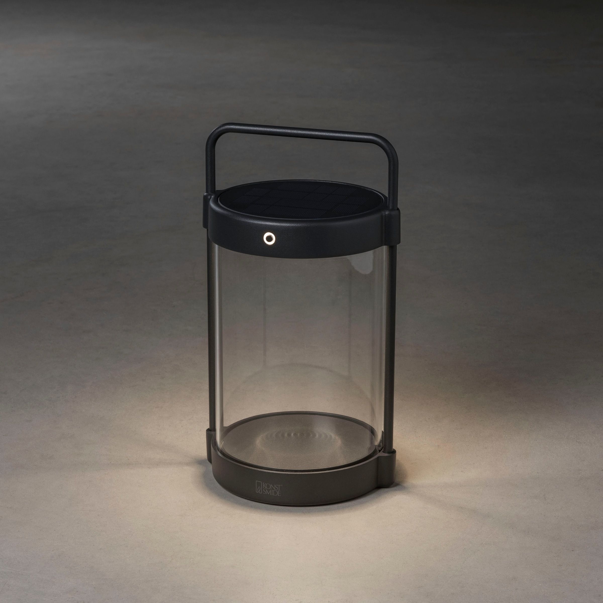 Konstsmide LED Laterne »Crotone« LED-Modul 2 Stk. Warmweiß Crotone LED Solar/USB-Laterne schwarz in schwarz, Größe Ø 15 cm Höhe: 30 cm