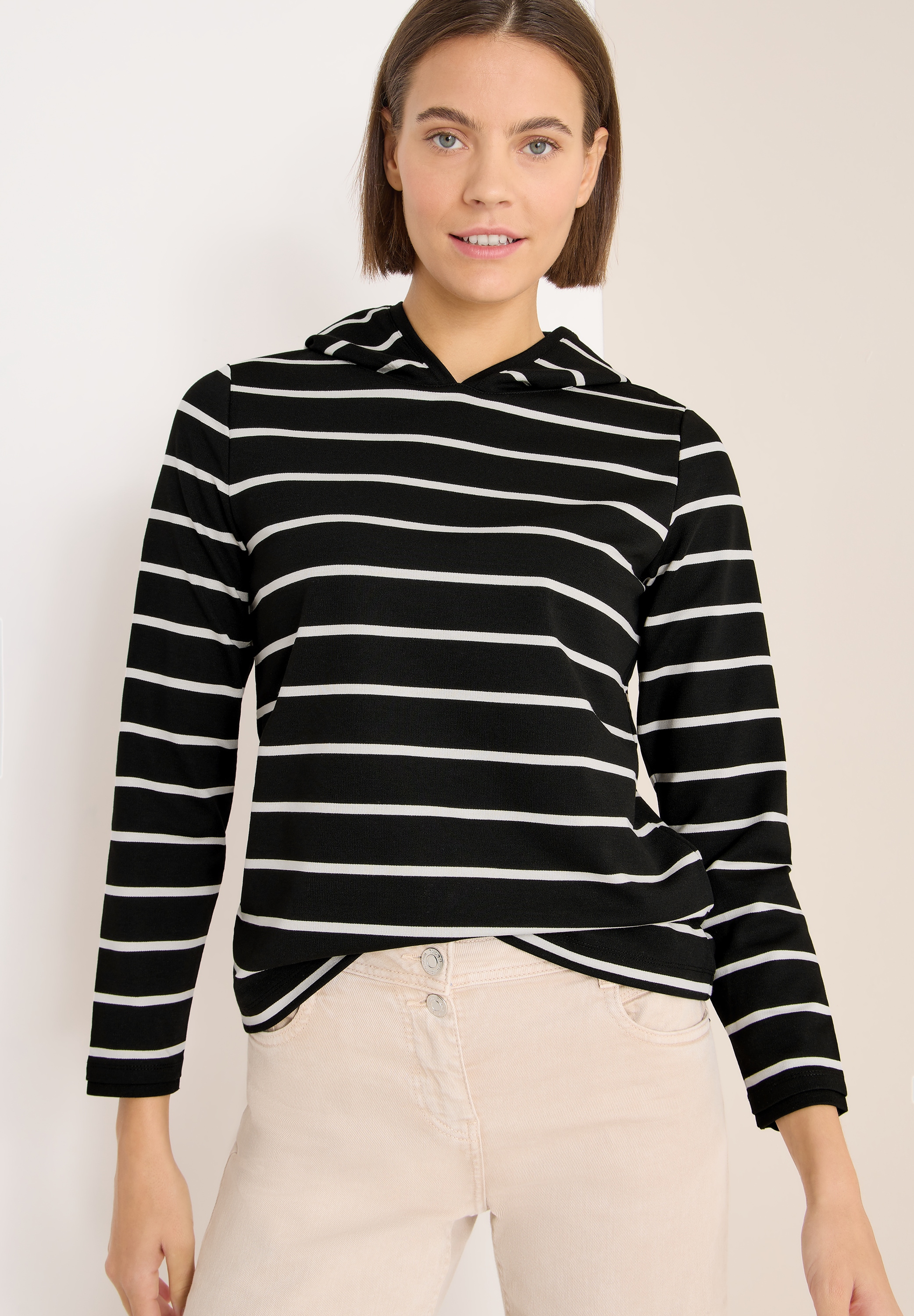 Cecil Hoodie , gestreift, mit Kapuze
