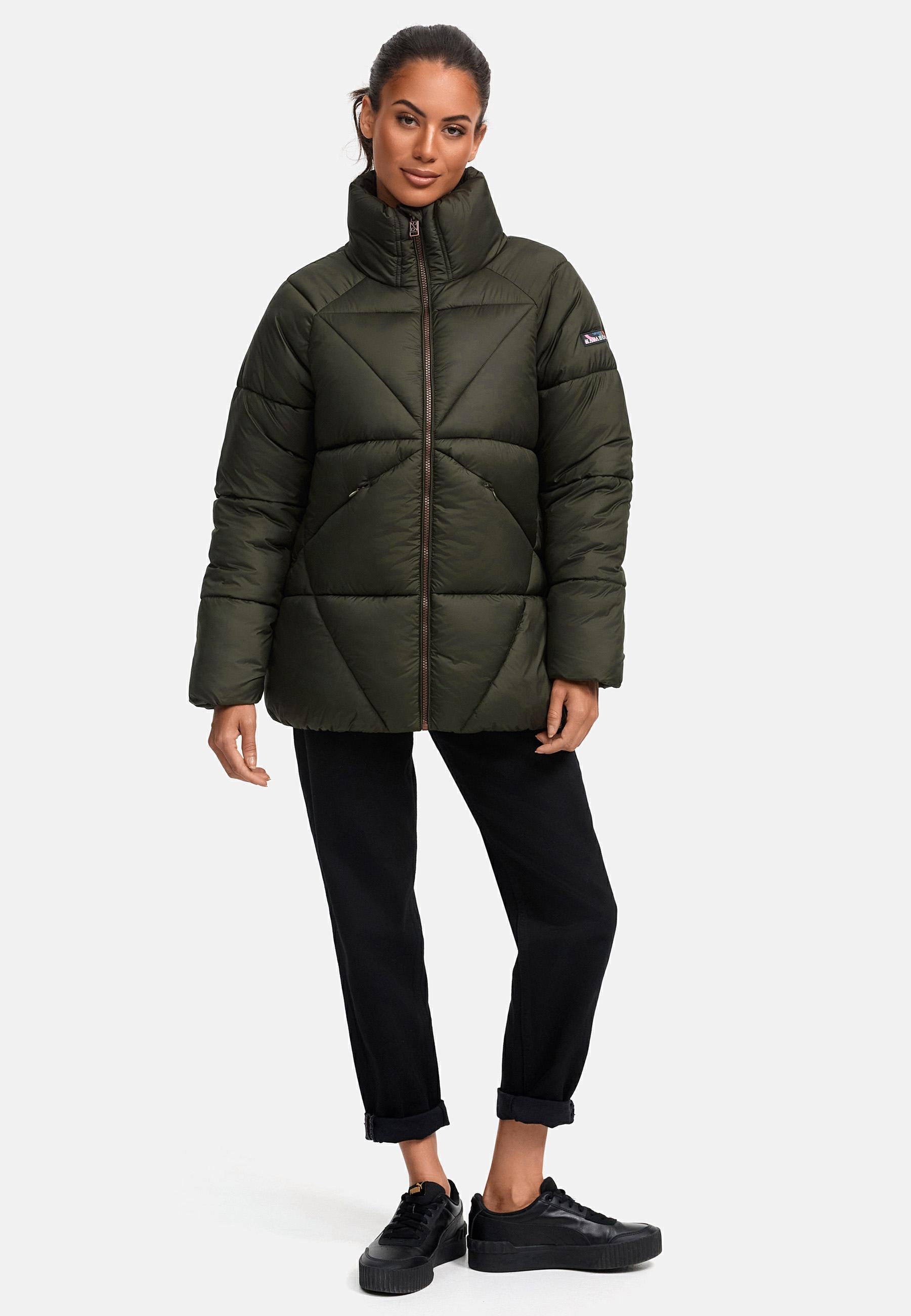Navahoo Steppjacke »Steppjacke Schokolinaa 14«, ohne Kapuze, Winterjacke mit modischer Steppung & hohem Kragen