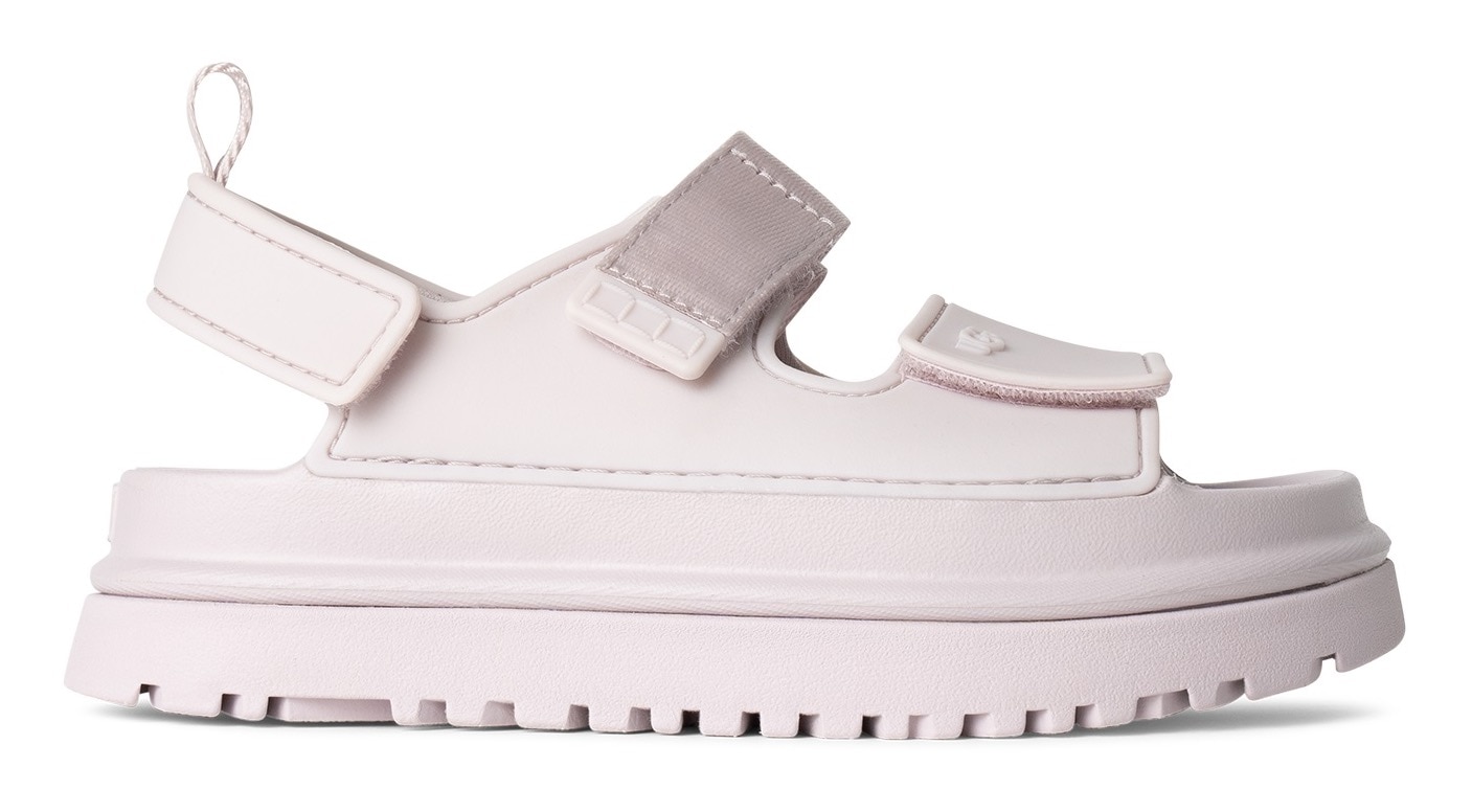 UGG Badesandale »K GOLDENGLOW«, Sommerschuh, Poolslides, Plateauabsatz, mit Klettverschluss