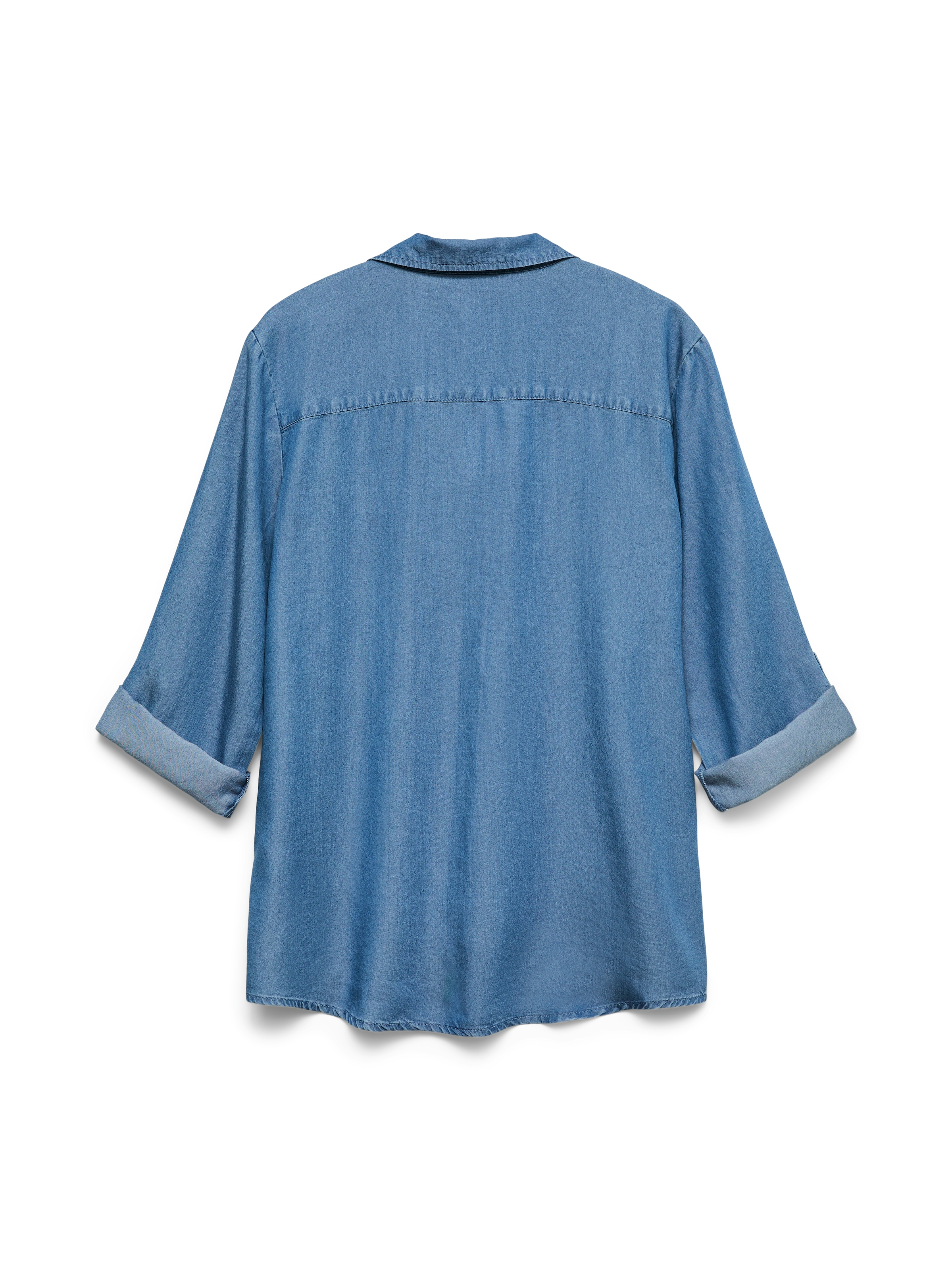 Vero Moda Hemdbluse »VMBREE 7/8 SLEEVE LOOSE TENCEL SHIRT GA«, im Denim-Look und mit Riegel am Arm
