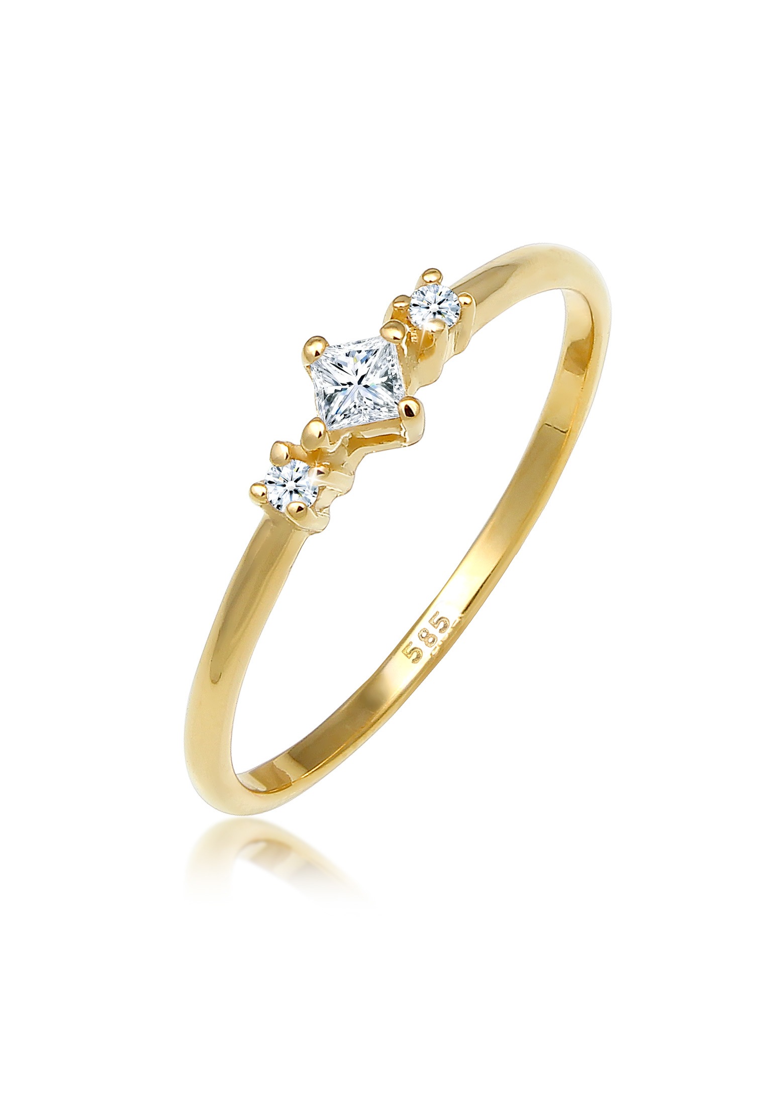 Diamore Diamantring »Prinzessschliff Diamant (0.13 ct) 585 Gelbgold«