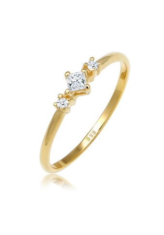 Elli DIAMONDS Verlobungsring »Prinzessschliff Diamant (0.13 ct) 585 Gelbgold« kaufen