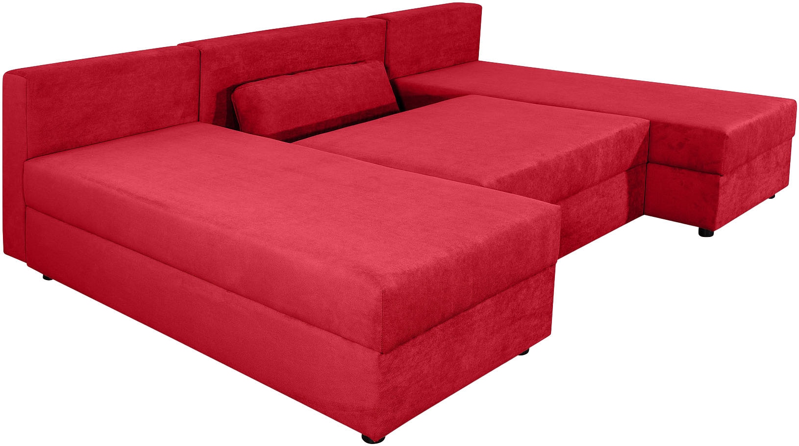 COLLECTION AB Wohnlandschaft »Pico U-Form, Breite 220, mit Schlaffunktion, Bettkasten & Zierkissen«, Wohnlandschaft,2 X Ottomane,Polyätherschaum Polsterung