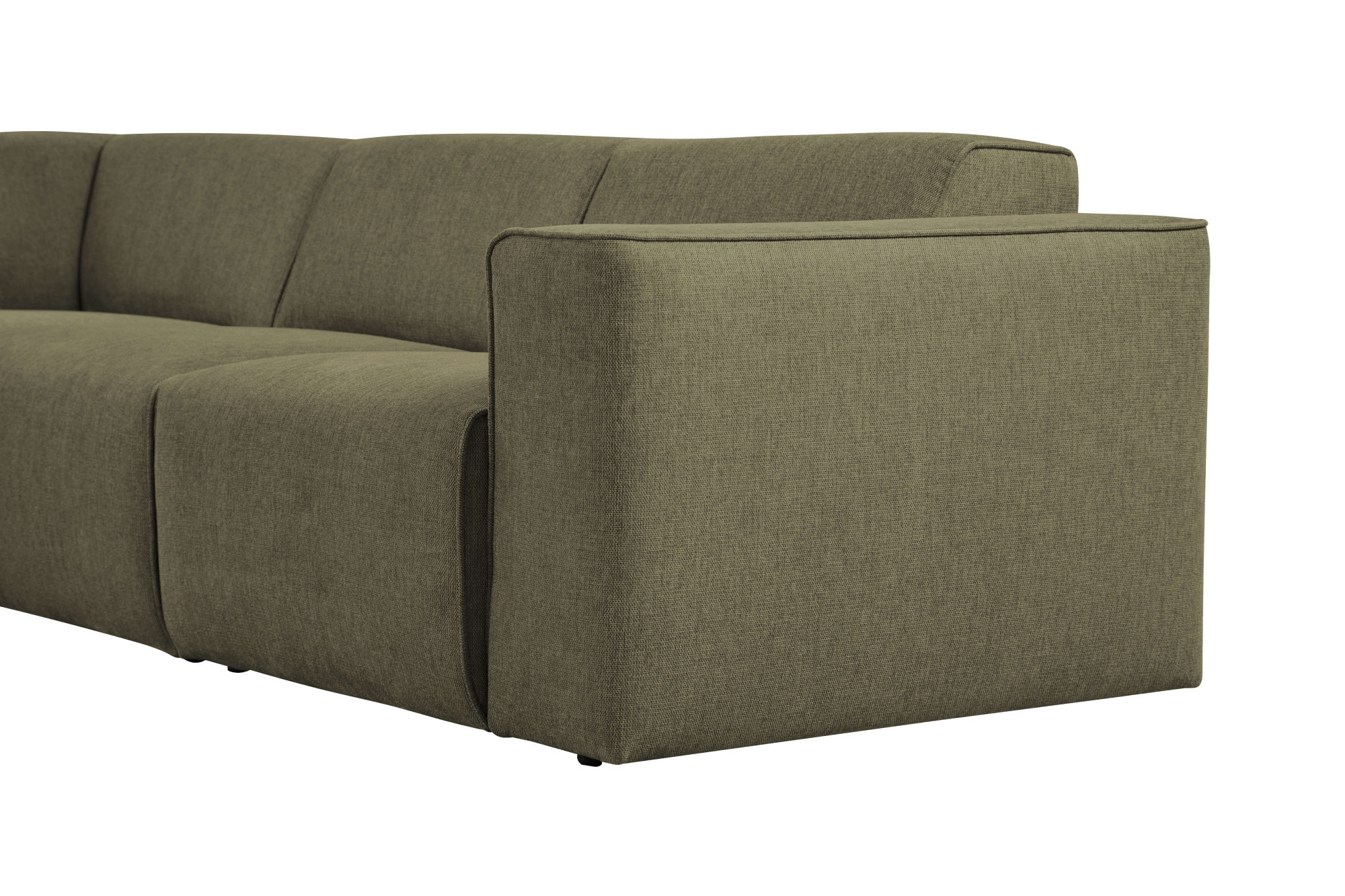 andas Ecksofa »Noord mit Kedernaht, Breite 282 cm«, Cord, Struktur, Webstoff, mit Wellenunterfederung, Massivholzrahmen
