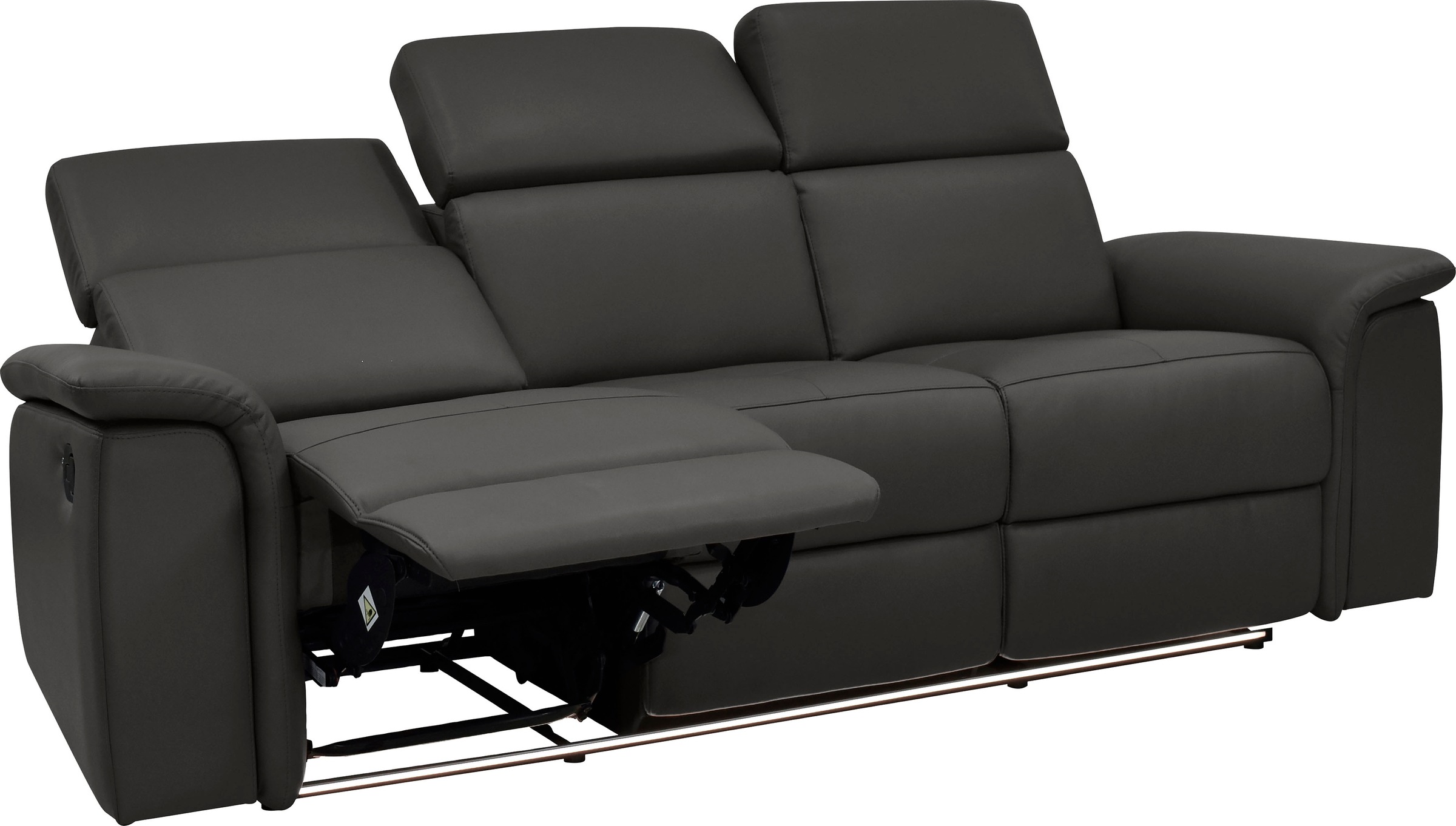 Places of Style 3-Sitzer »Pareli 229cm, manuelle u. elektr. Relaxfunktion in 2 Sitzen«, USB, KT-Verstellung, LED Beleuchtung, in Echtleder, Kunstleder, Web