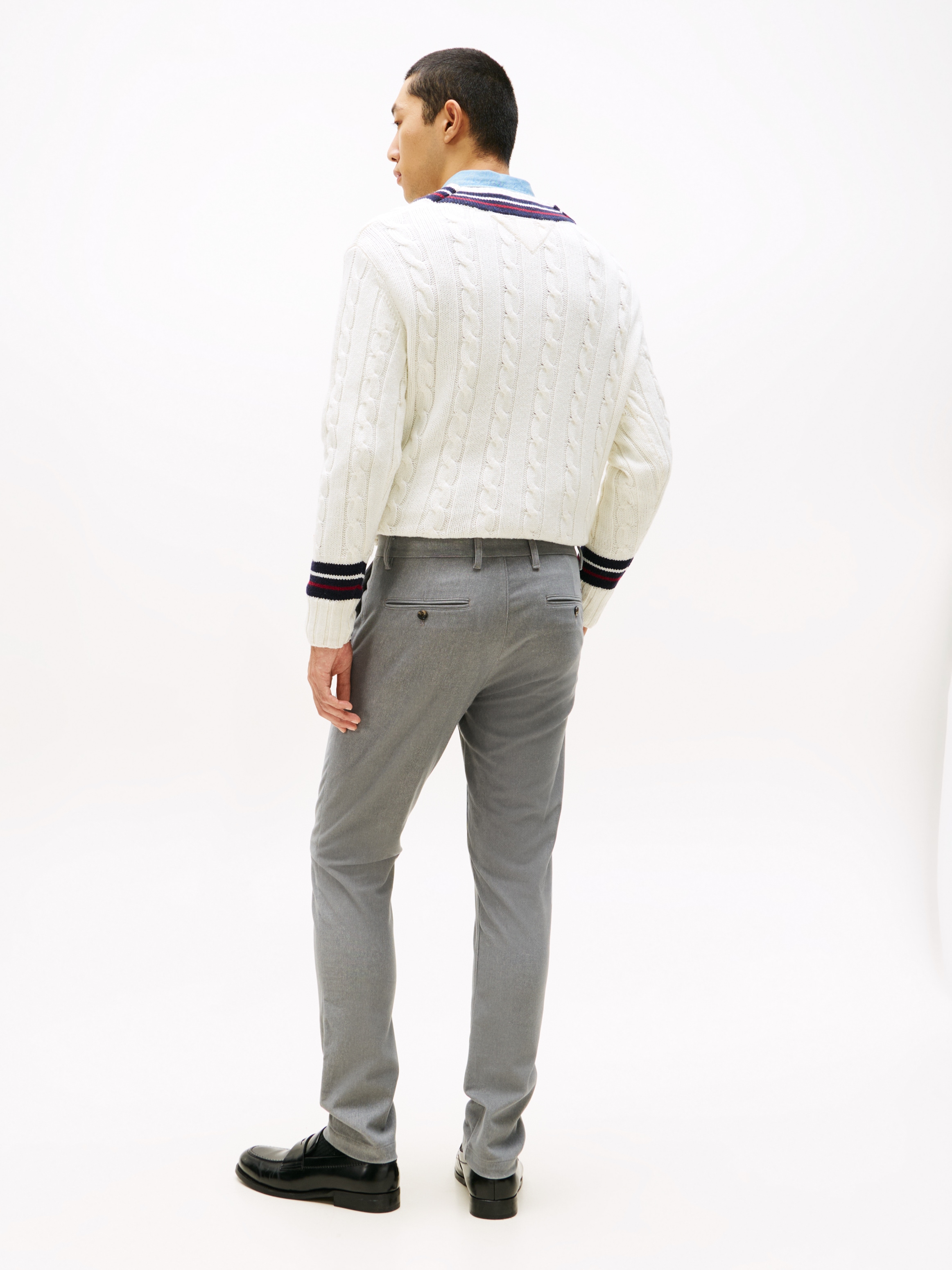 Tommy Hilfiger Chinohose »BLEECKER BRUSHED MARL«, Slim Fit, gebürstete Melangeoptik