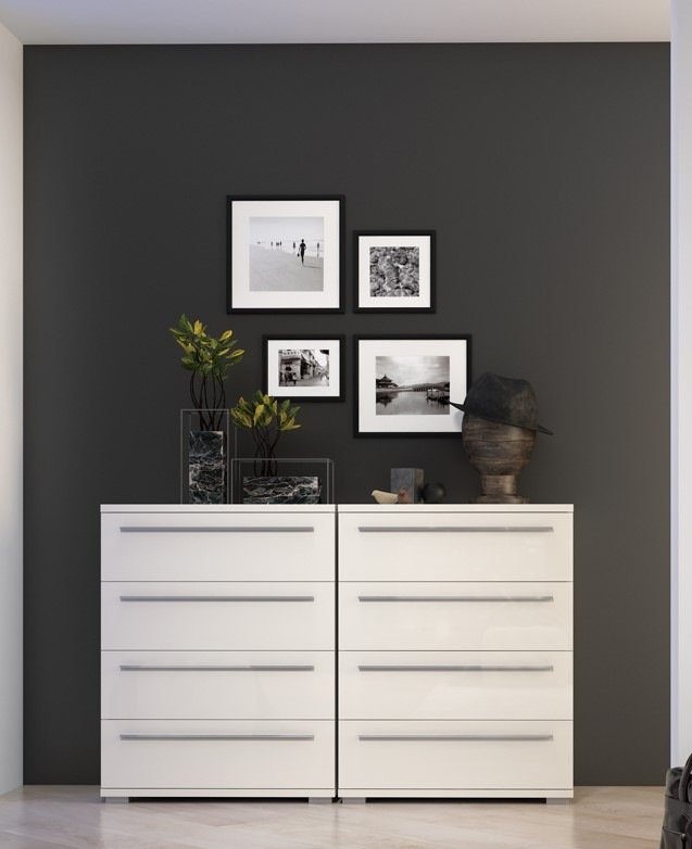 Places of Style Schubkastenkommode »Piano, mit 4 oder 5 Schubladen, FSC-zertifizierter Holzwerkstoff«, UV lackiert hochglänzend,Soft-Close Funktion, in 2 Breiten und 2 Höhen