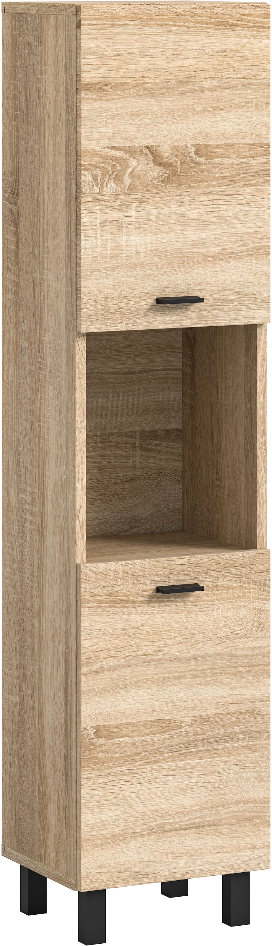welltime Hochschrank »Tampa, Höhe 125cm, hängend oder stehend montierbar«, Badschrank, Bad-Hängeschrank, Badezimmer, Bad-Möbel