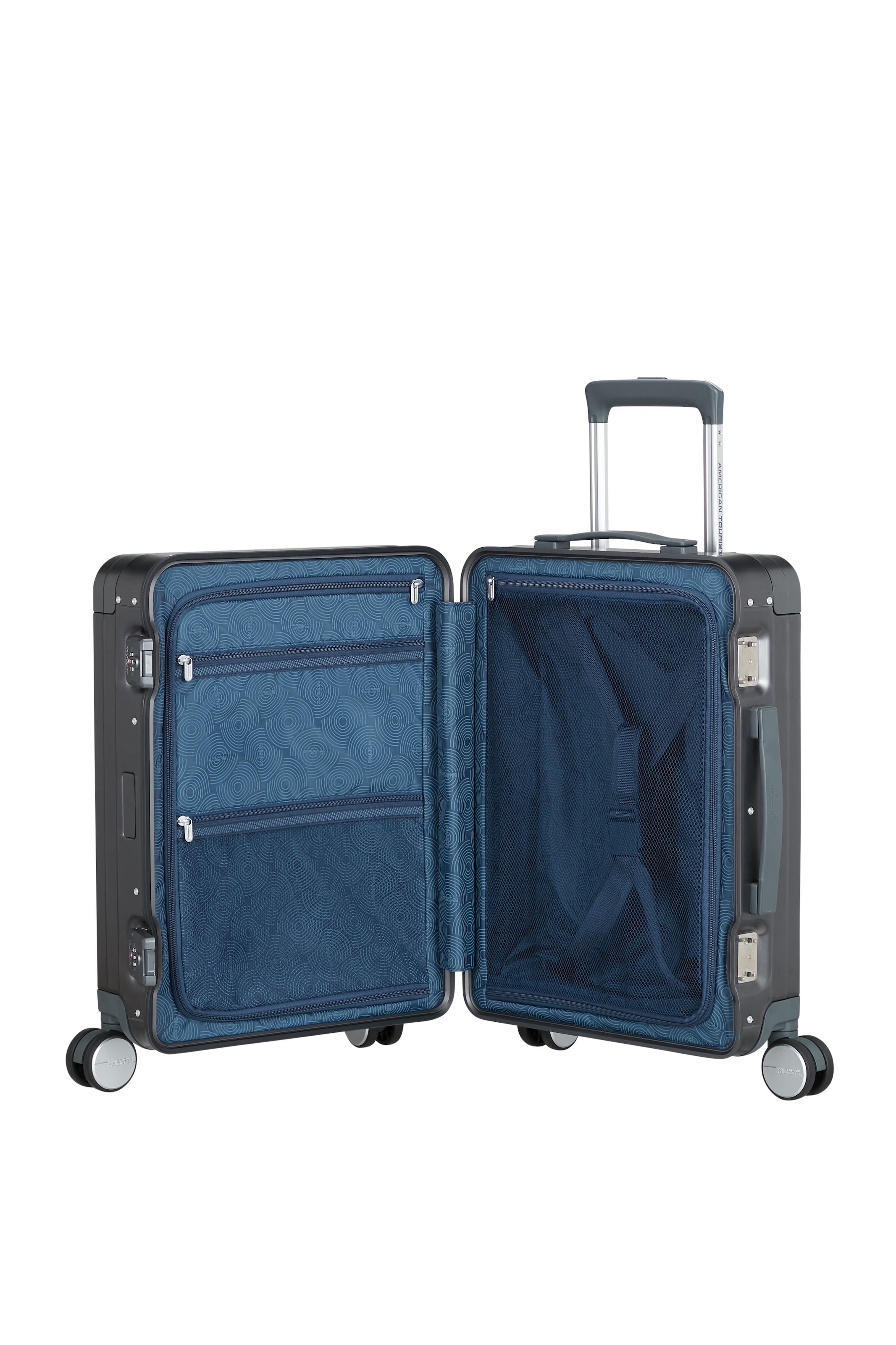 American Tourister® Hartschalen-Trolley »SOUNDBOX ALU, verschiedene Größen und Farben« 39 l 4 Rollen Hartschalen-Koffer zwei TSA-Schlösser Aluminium-Koffer