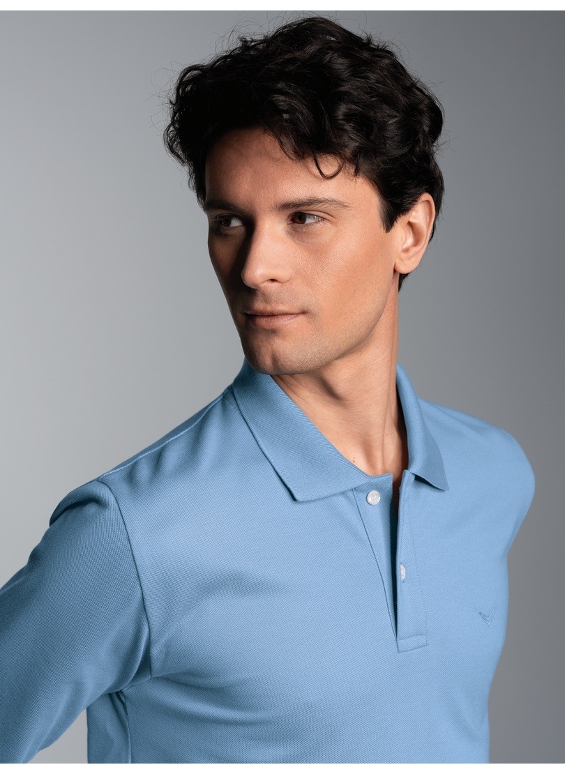 Trigema Poloshirt »TRIGEMA Langarm Poloshirt mit Armbündchen«, (1 tlg.)
