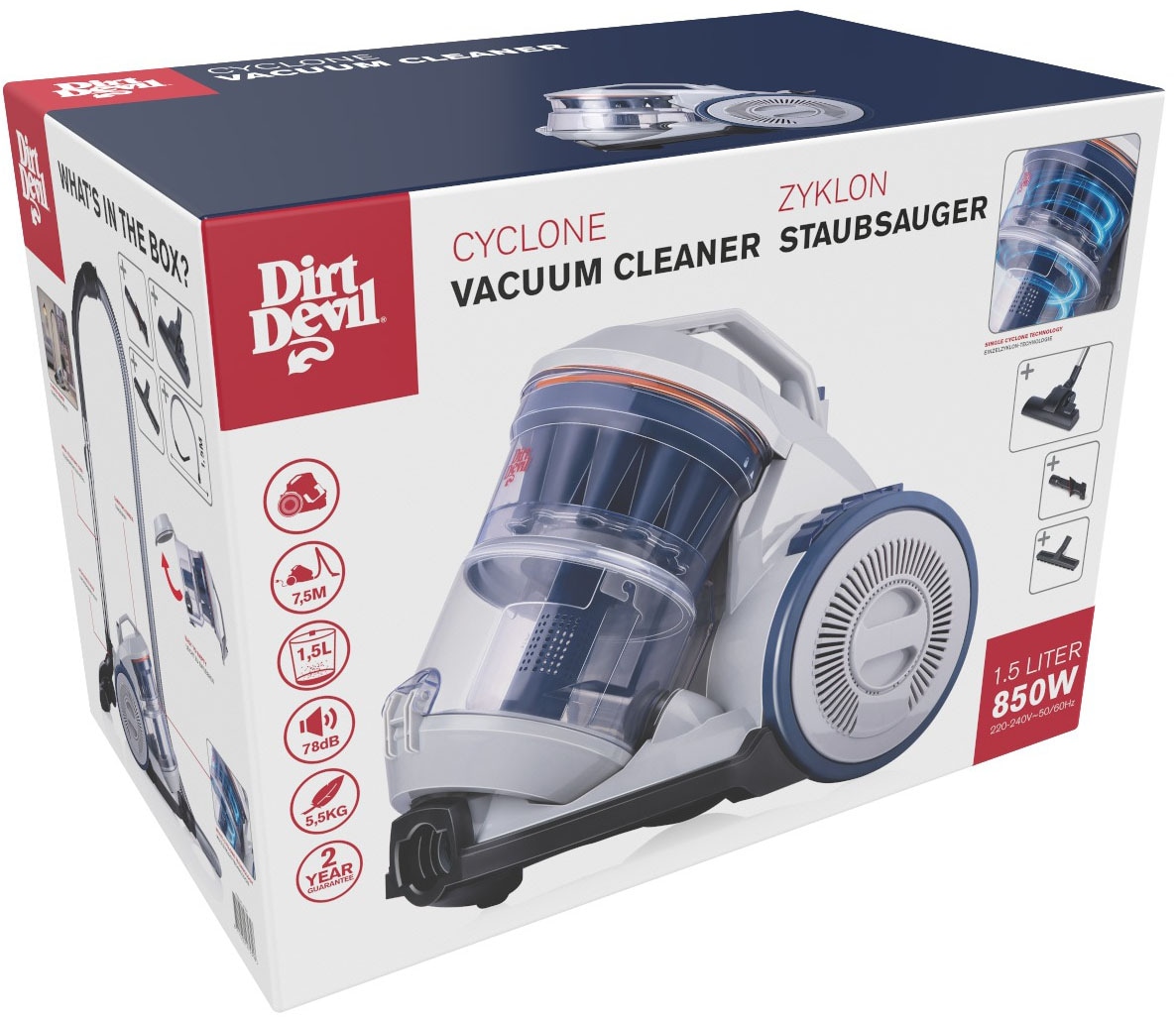 DIRT DEVIL Bodenstaubsauger »DD2051«, 850 W, beutellos