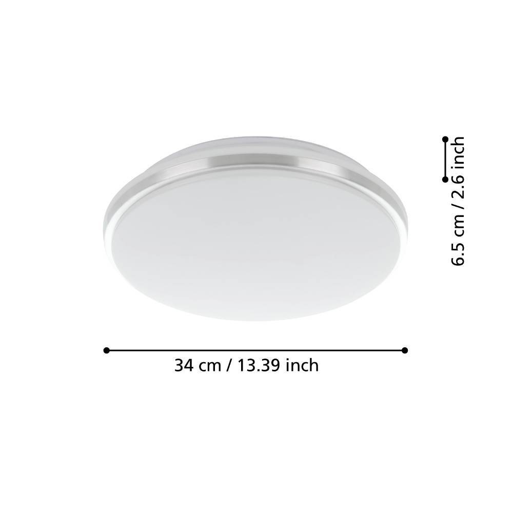 EGLO Deckenleuchte »PINETTO Deckenlampe, Wandlampe, weiß, chrom, Badezimmerlampe, IP44«, Leuchtmittel LED-Modul | LED fest integriert, Bürolampe, Küche Büro Badezimmer, Flur, minimalistisch, 34x34x6,5cm