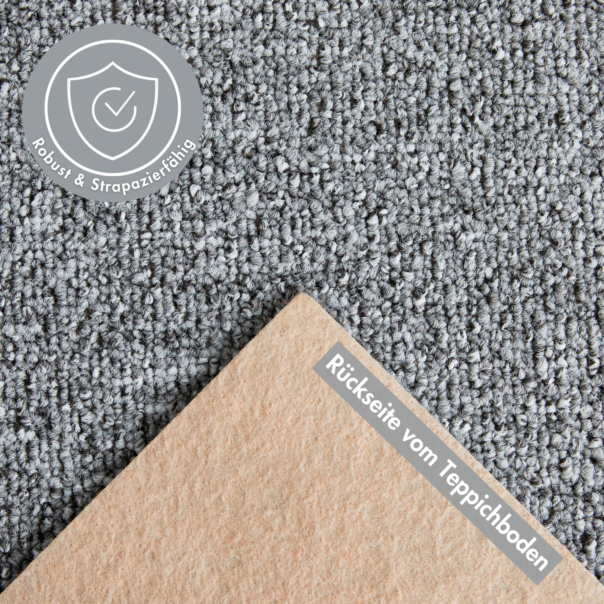Andiamo Teppichboden »Luton, Feinschlinge, Made in Netherlands«, rechteckig, 6 mm Höhe, meliert, Breite 400 cm oder 500 cm, strapazierfähig & pflegeleicht