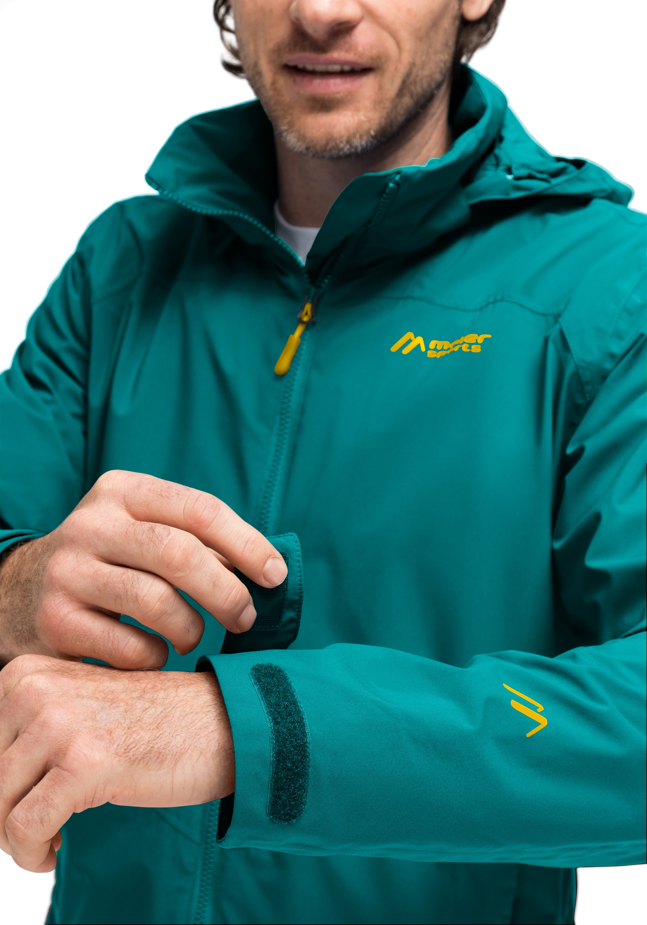 Maier Sports Outdoorjacke »Metor rec M«, Herren Regenjacke wasserdicht mit Kapuze, 2 Taschen außen, Innentasche