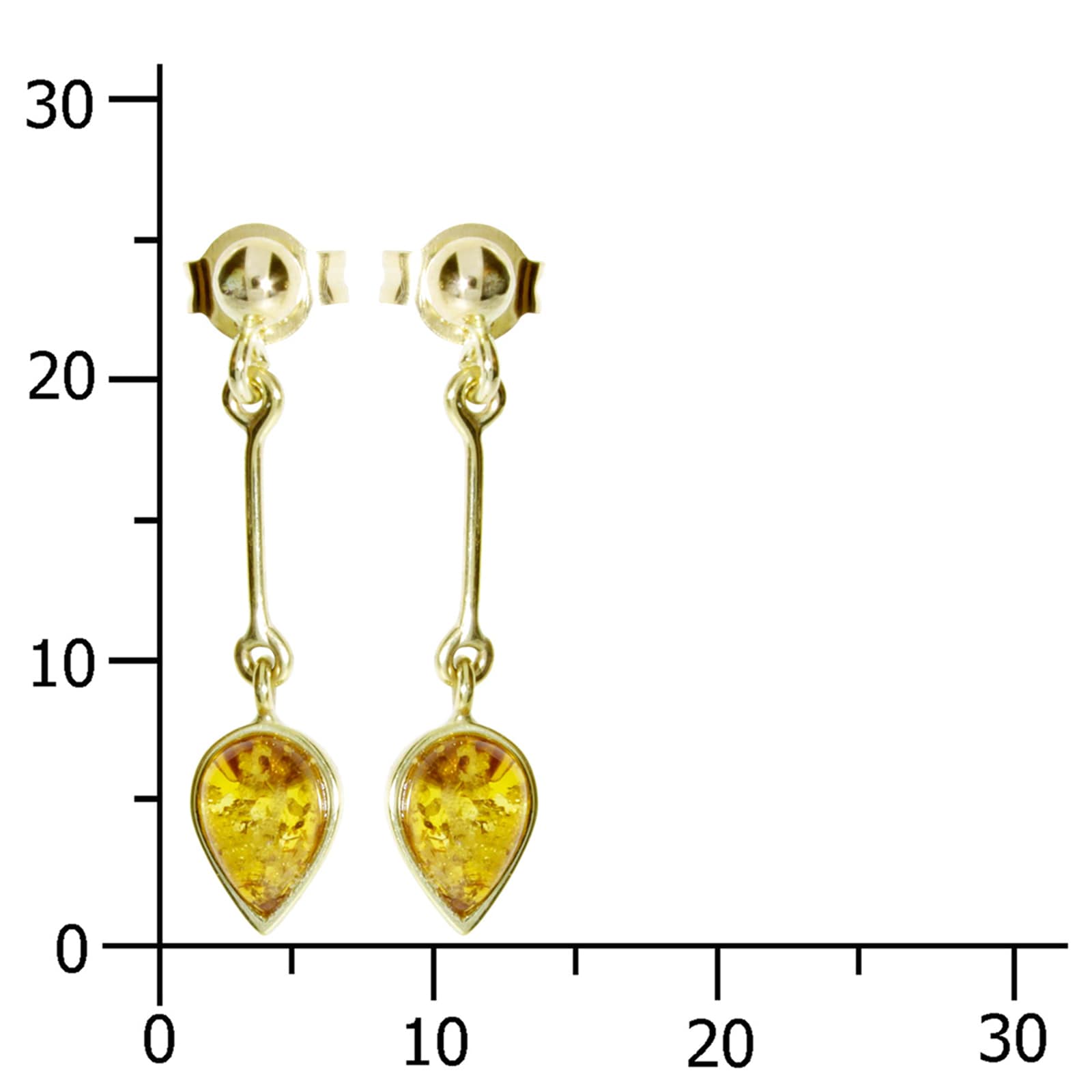 OSTSEE-SCHMUCK Paar Ohrhänger »- Classic 7x5 mm - Gold 585/000 - Bernstein«