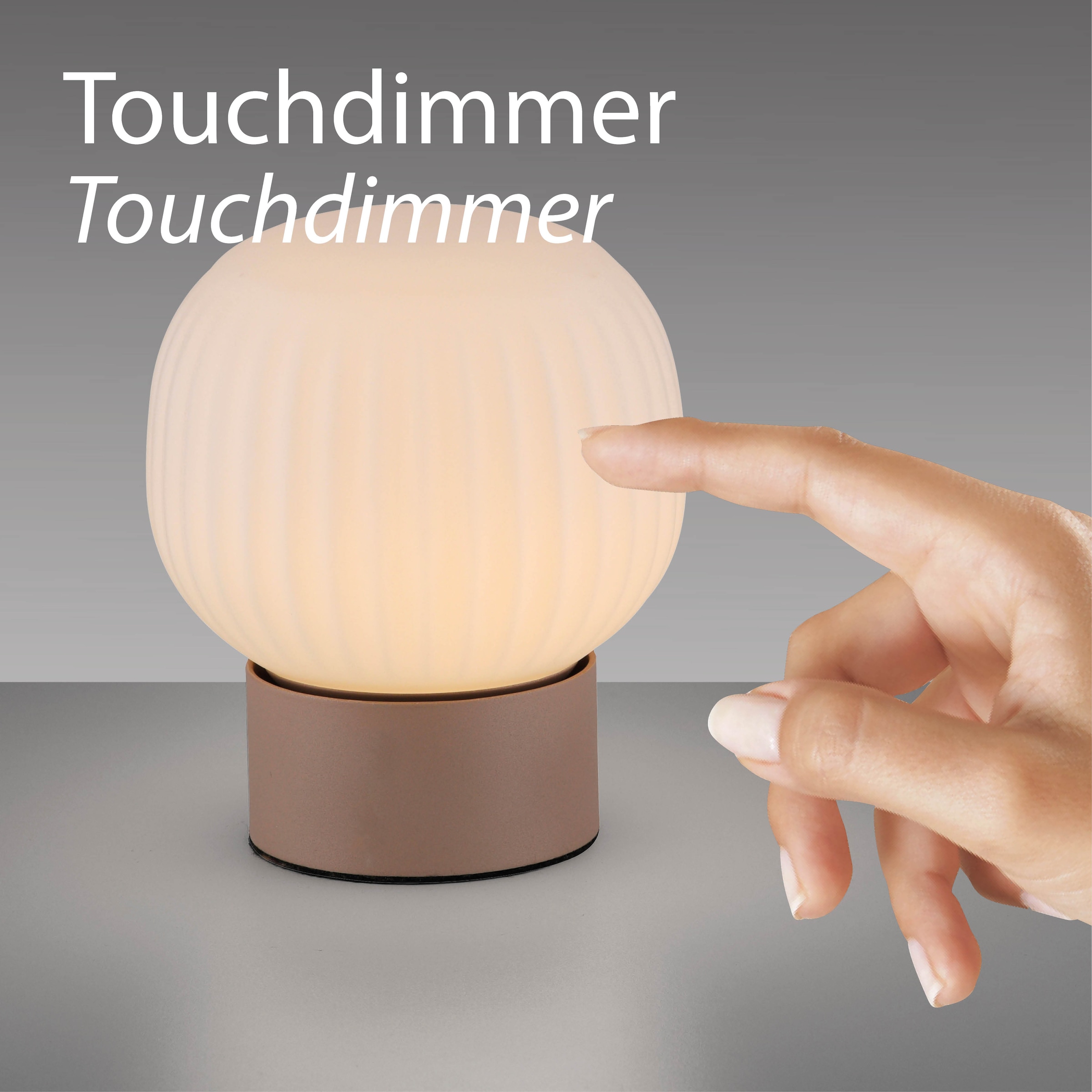 JUST LIGHT LED Tischleuchte »NAMI« LED-Board 1 Stk. Warmweiß dimmbar über Touchdimmer, Memory nach Trennung vom Netz
