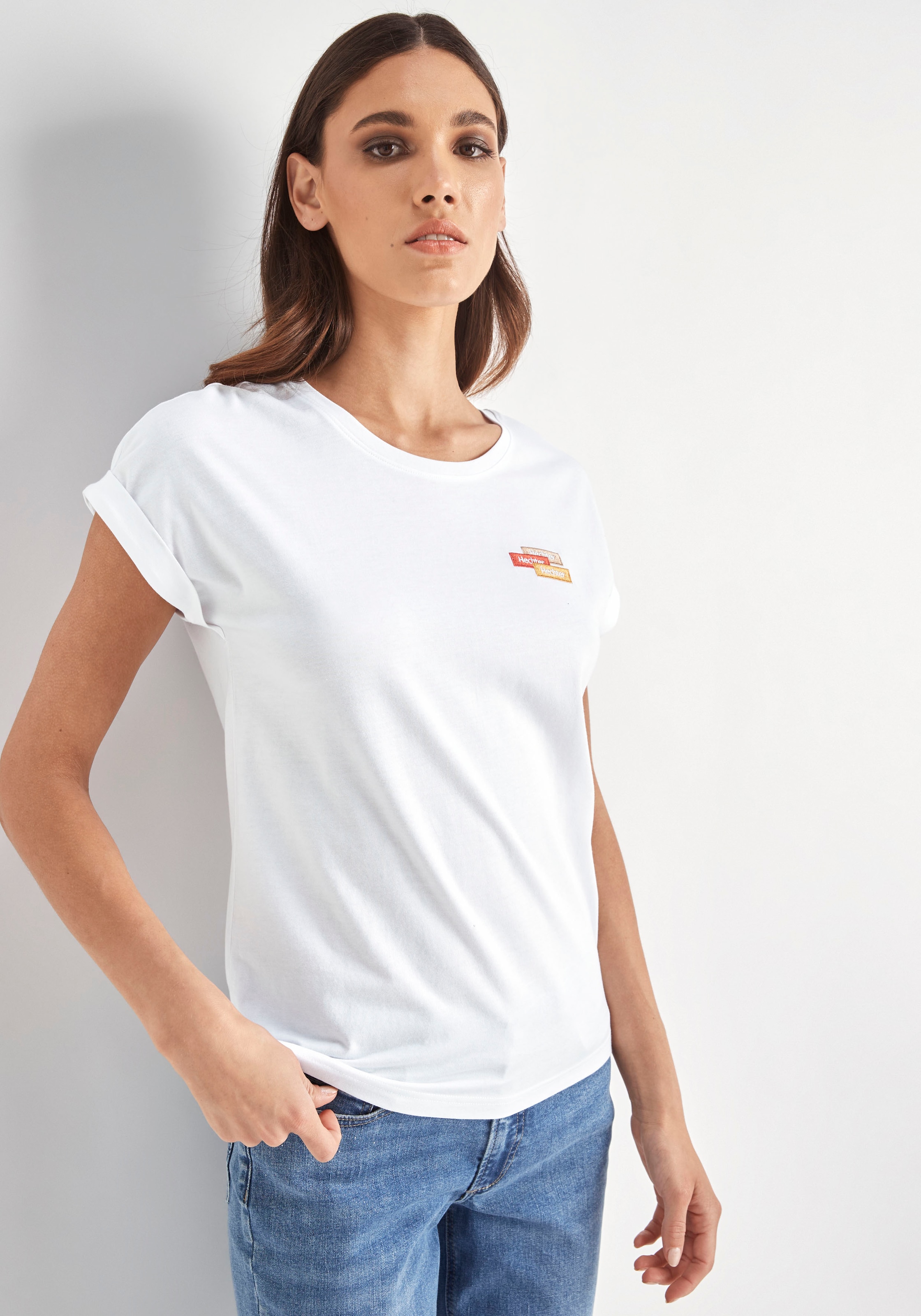 HECHTER PARIS der bei OTTO Logostickerei mit T-Shirt, dezenter auf kaufen Brust