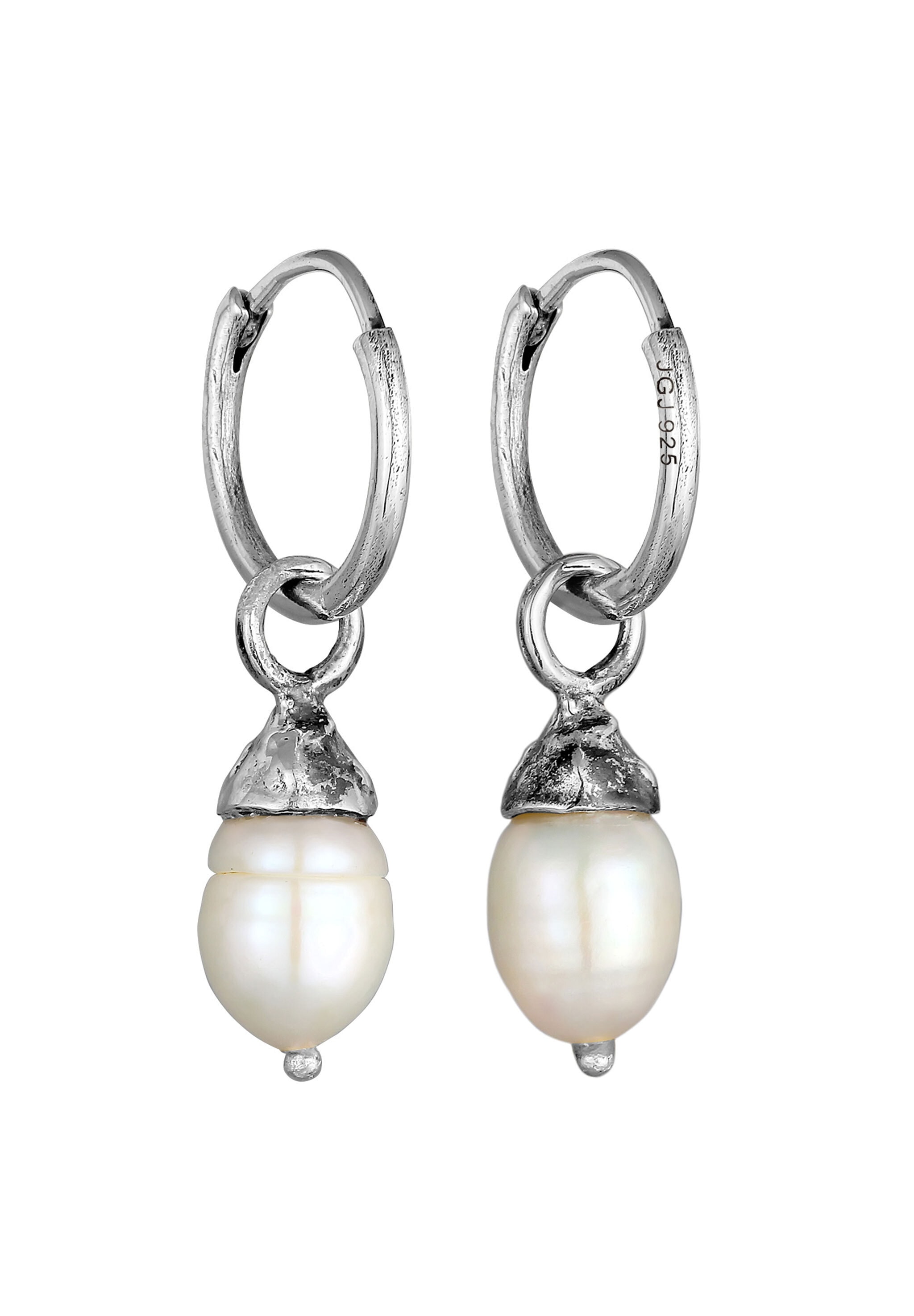 HAZE & GLORY Paar Creolen »Ohrringe Herren Creolen Perlen 925 Silber«