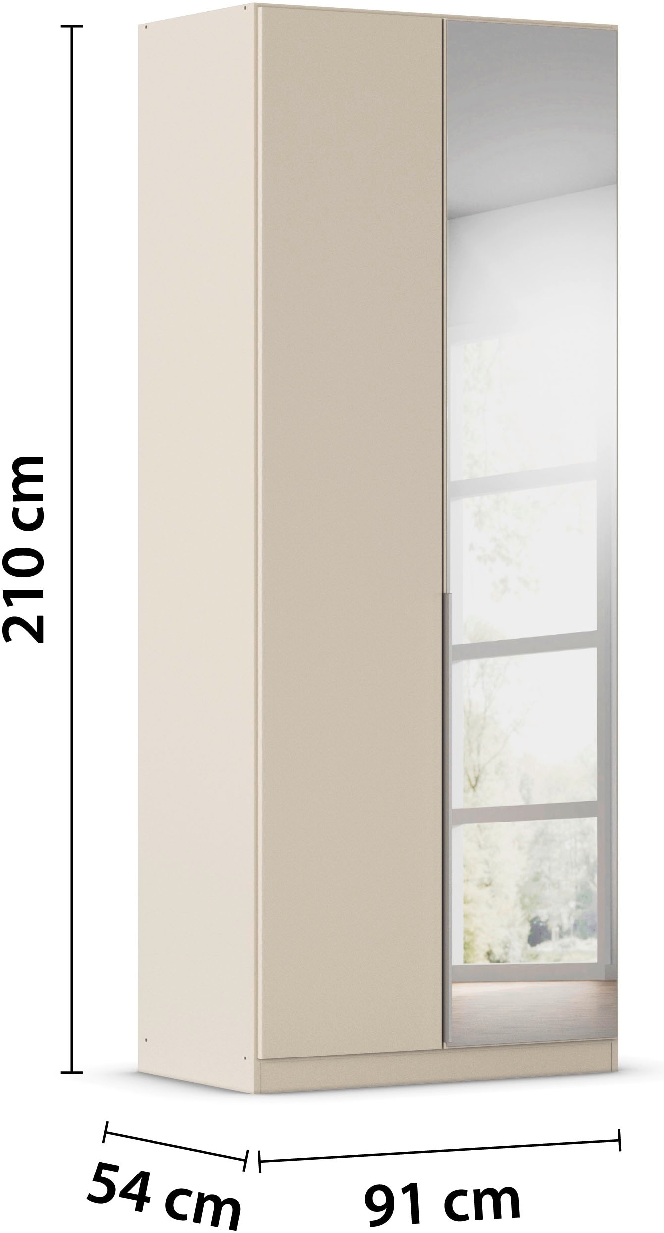 OTTO home Drehtürenschrank »Kleiderschrank Schrank Garderobe AGORDO mit Dekor- oder Hochglanzfront« in zwei Griff-Farben, Breiten 91-360 cm,  durchdachte Innenausstattung, in 7 Breiten und 2 Höhen MADE IN GERMANY