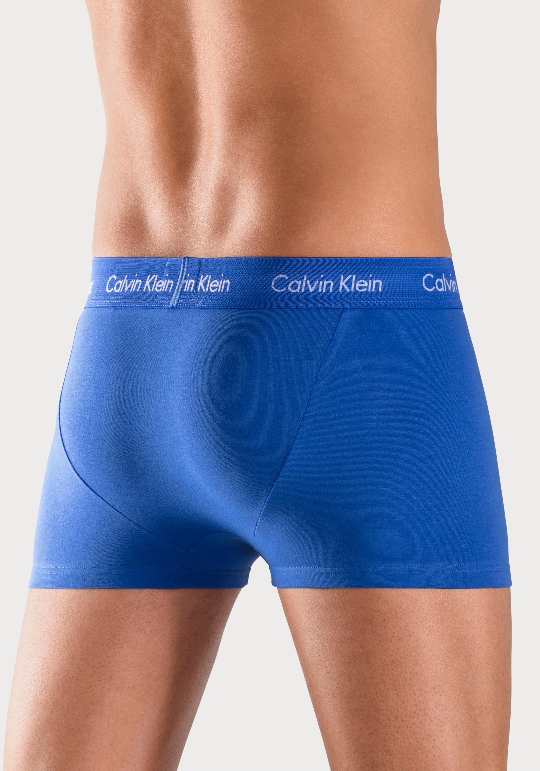 Calvin Klein Underwear Trunk, (3 St.), in blautönen mit Logo-Elastikbund