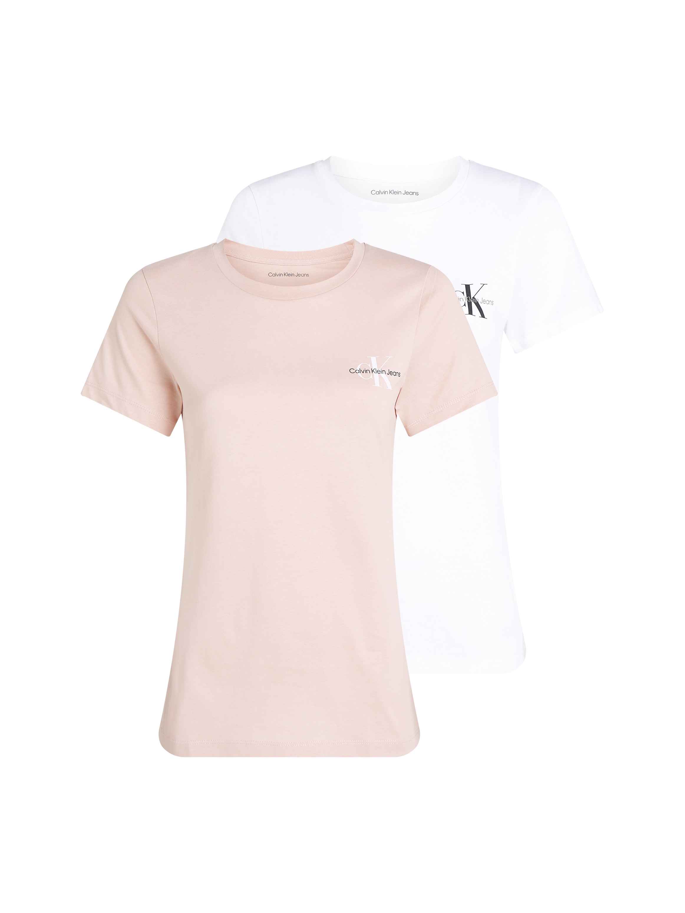 Calvin Klein Jeans Rundhalsshirt »2-PACK MONOLOGO SLIM TEE«, mit Calvin Klein Jeans Logoprint auf der Brust