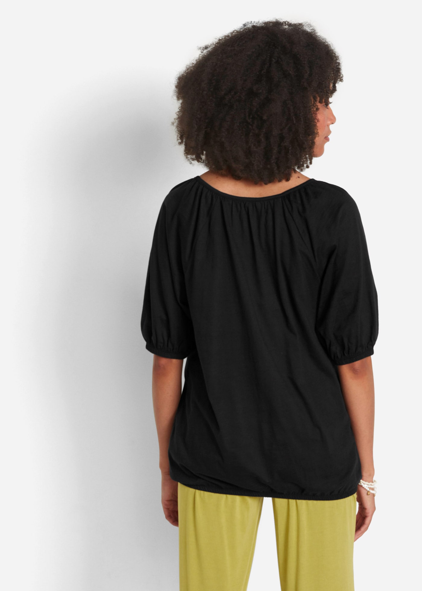 bonprix T-Shirt »Shirt aus reiner Baumwolle« Ballonform, lockere Passform, Halbarm-Design, aus reiner Baumwolle