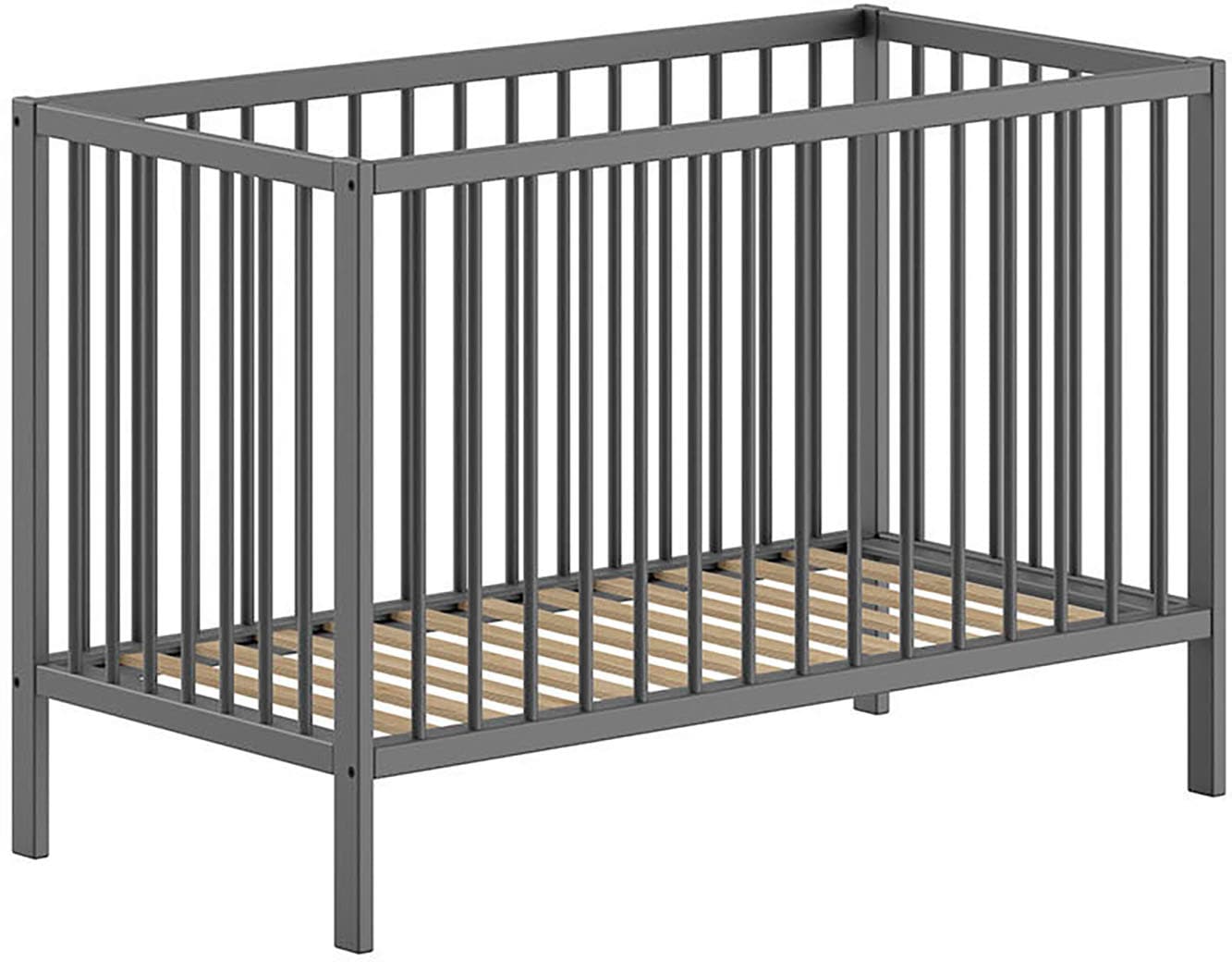 Vipack Babybett »Dino 60/120 cm mit 3-fach verstellbarem Lattenrost, stabile Bauweise«, Gitterbett aus massiver Buche, wahlweise in 3 Farben
