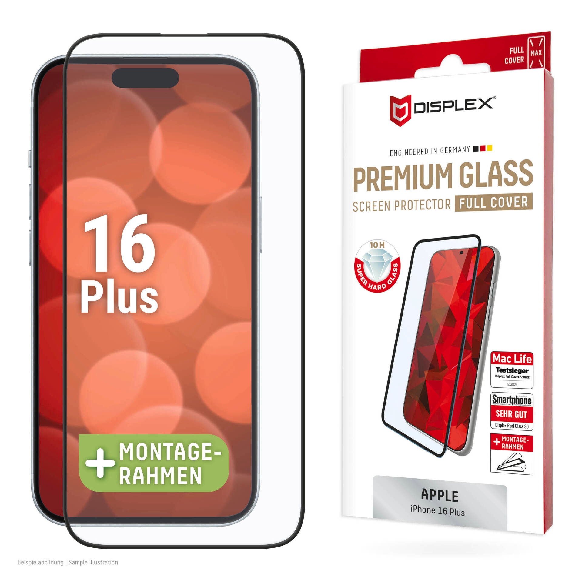 Displayschutzglas »Premium Glass Full Cover«, für Apple iPhone 16 Plus, (1 St.),...