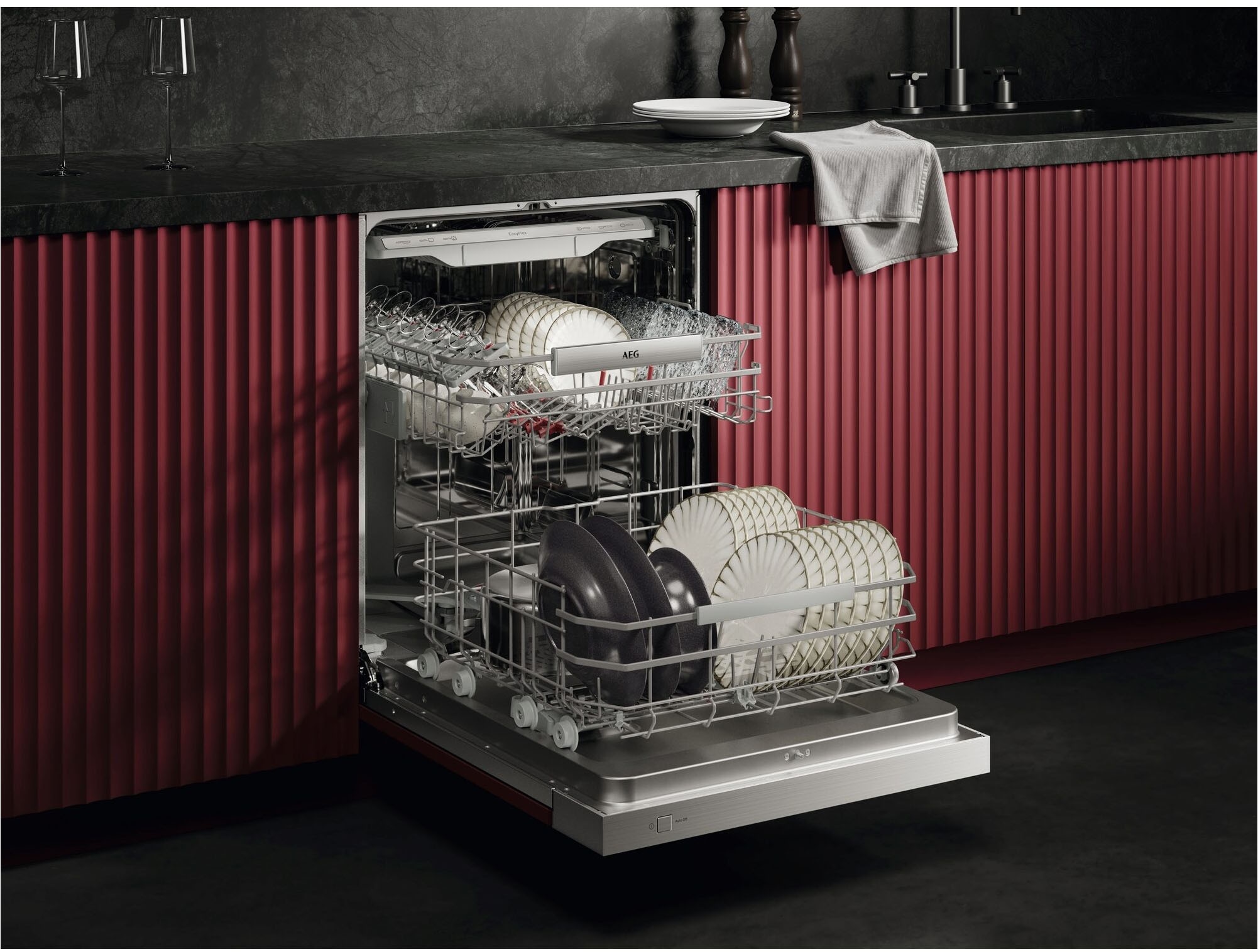 AEG teilintegrierbarer Geschirrspüler 8000 »GT8200A2SCM« Leise Spülmaschine 38 dB kraftvoll gegen Eingebranntes bei 8,4l Wasser