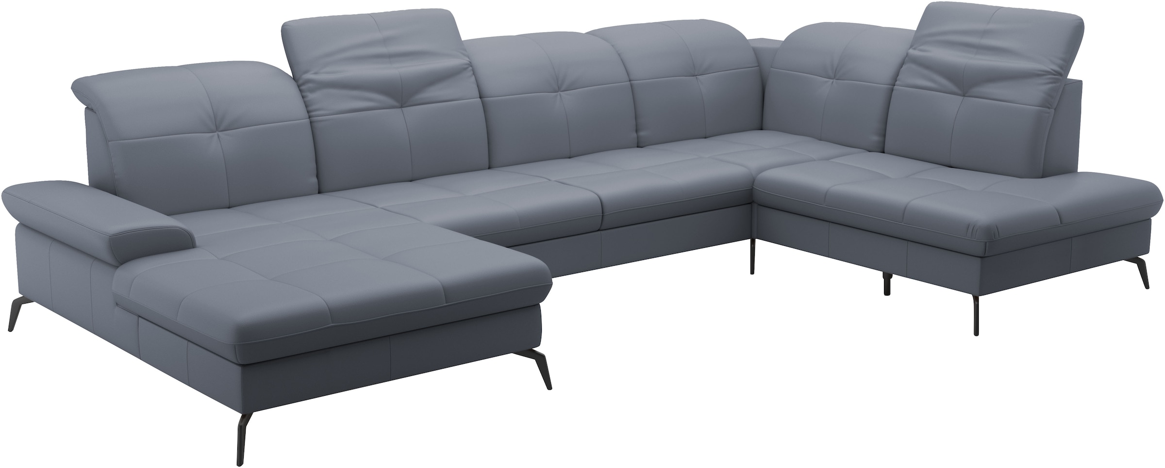 sit&more Wohnlandschaft »Amica, U-Form, inkl. Sitztiefenverstellung und Armteilverstellung«, wahlweise mit Kopfteilverstellung, Bettfunktion und Bettkasten