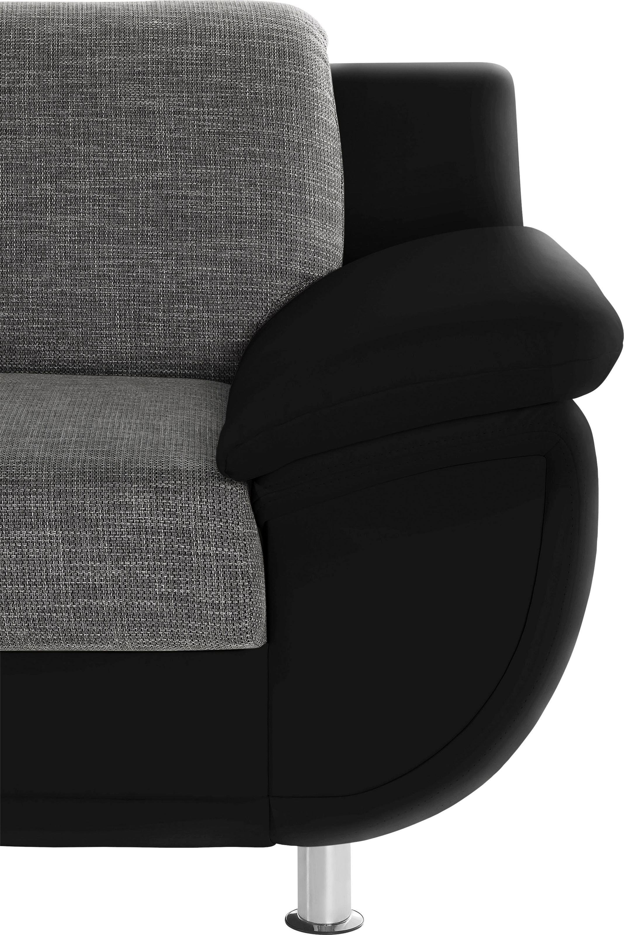 TRENDMANUFAKTUR Ecksofa »Rondo 3, zeitlos und bequem, Materialmix, breite Armlehnen, L-Form«, wahlweise mit Federkern für mehr Komfort, wahlweise mit Bettfunktion