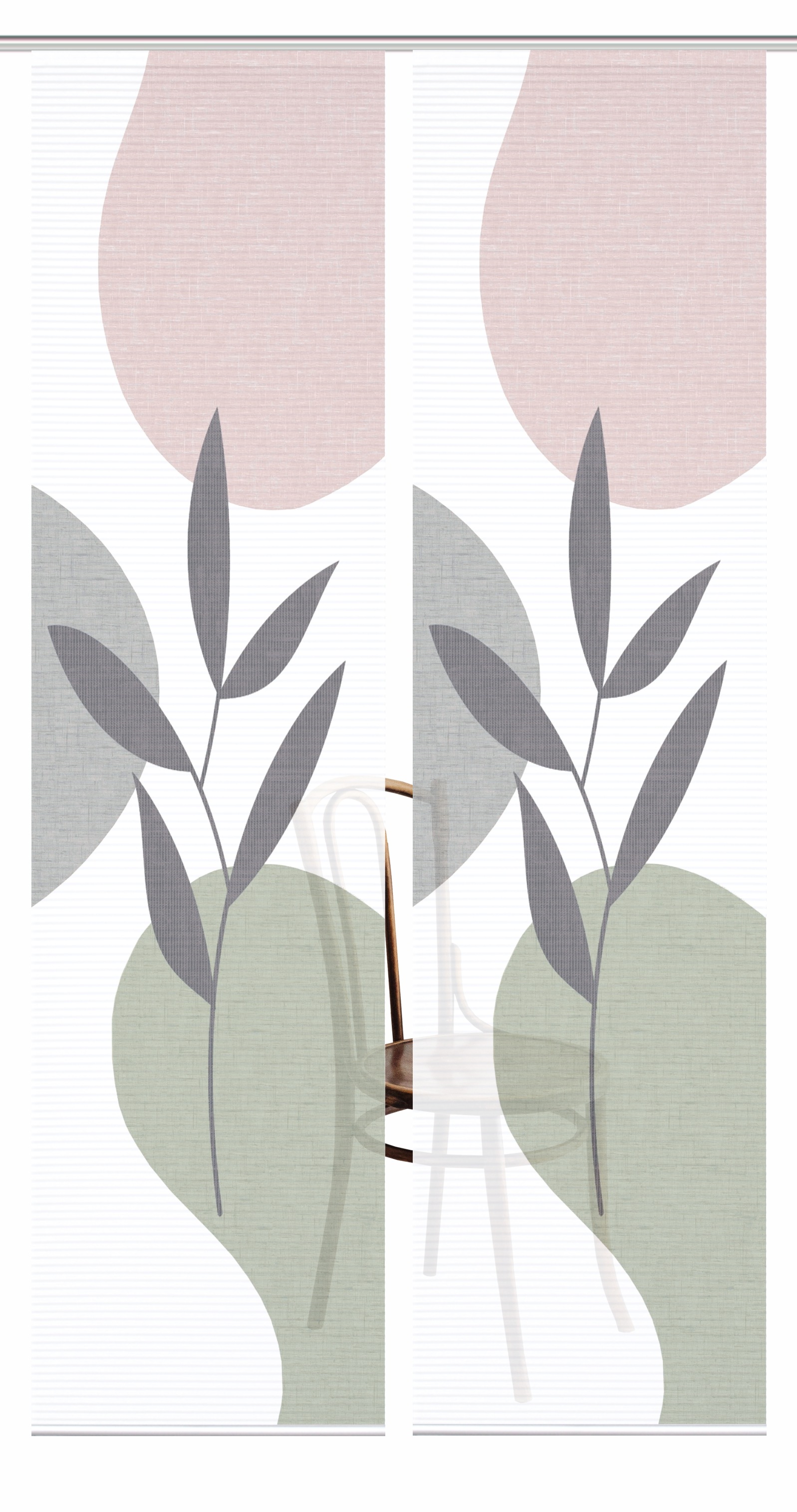 HOME in green Schiebegardine »FRONDA« Paneelwagen 2 Stk. tlg. SET DIGITALDRUCK,BAMBUSOPTIK RECYCELT