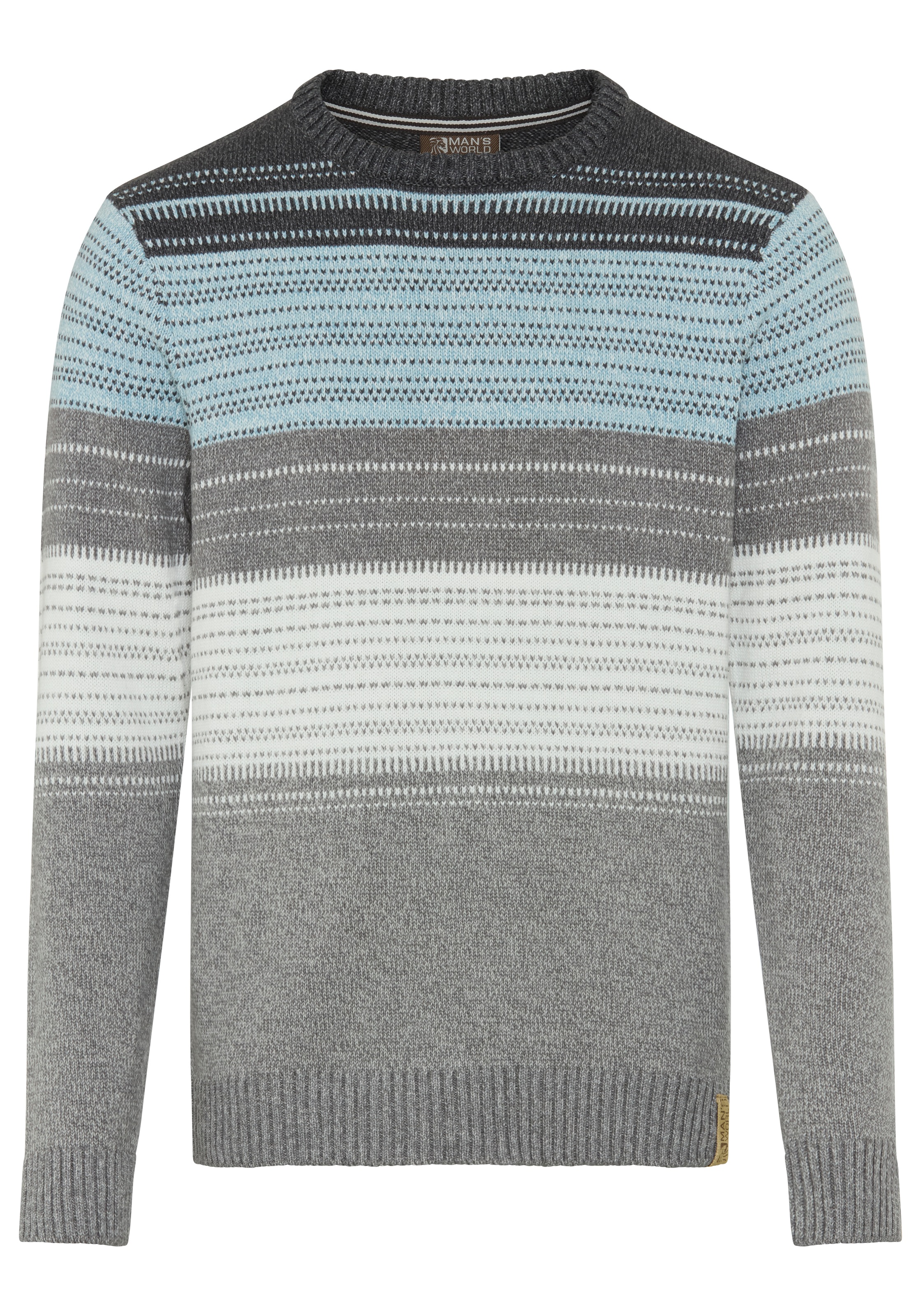 Man's World Streifenpullover »Neue Kollektion! Jaquardmuster & melierter Optik« Langarm, aus Baumwolle