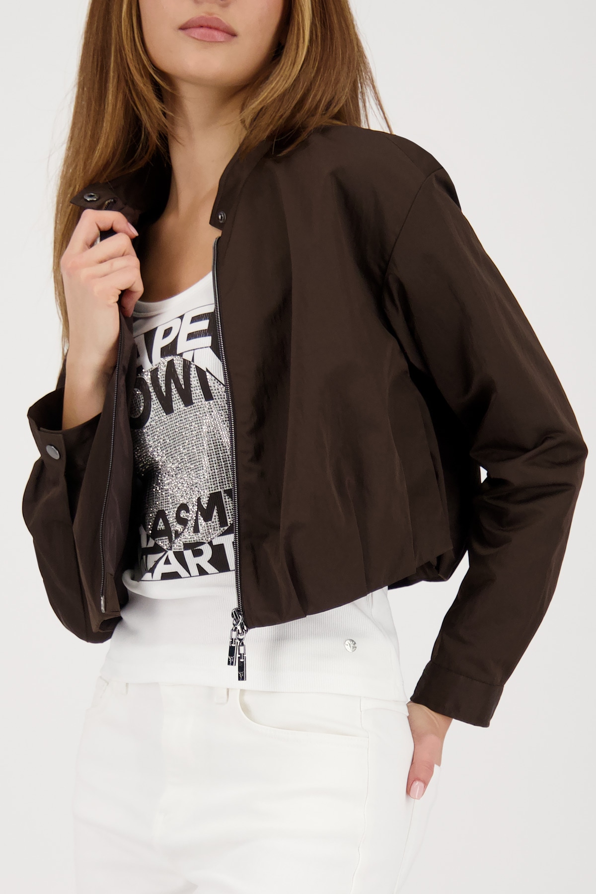 Monari Blouson »Jacke Nylon« ohne Kapuze Regular fit mit Stehkragen