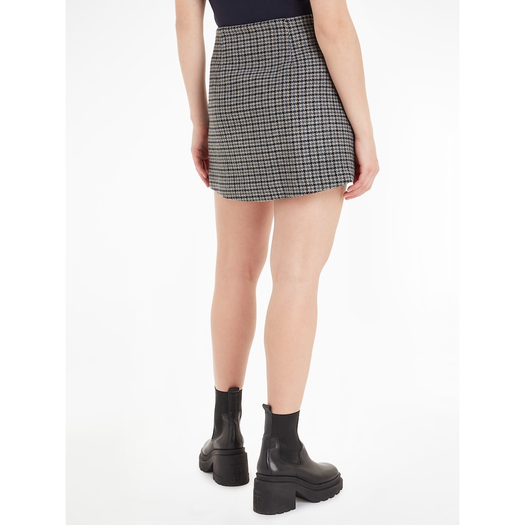 Tommy Hilfiger A-Linien-Rock »WOOL CHECK MINI SKIRT«, Webrock im Stil der 90er Jahre